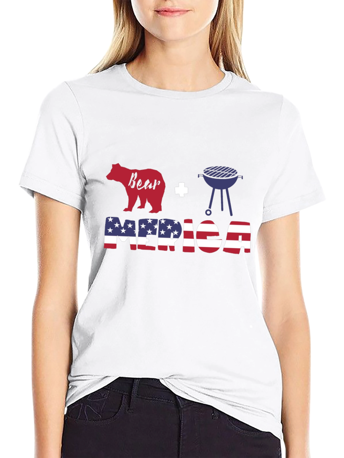 Bear BBQ Merica Graphic T-Shirt