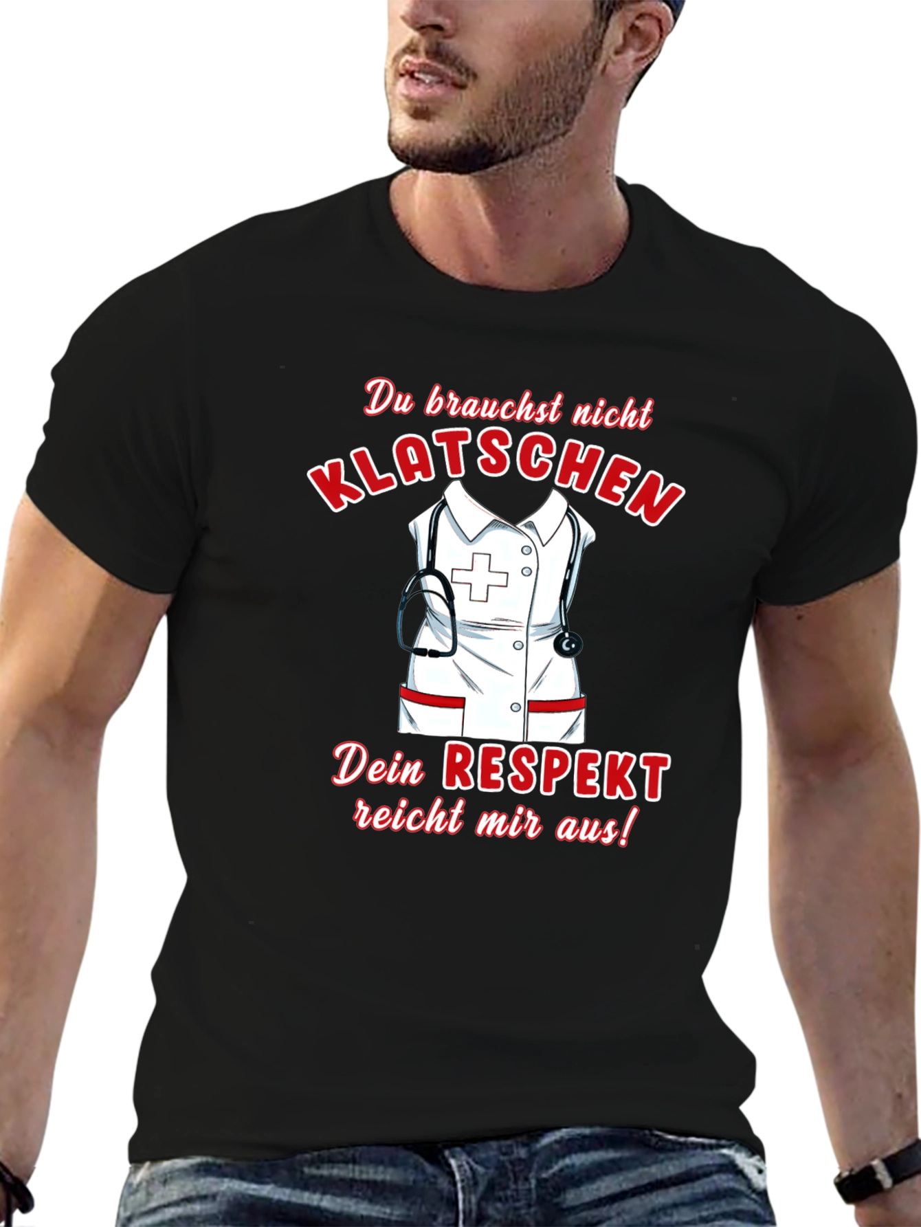 Respect Nurse T-Shirt - Black Cotton Tee