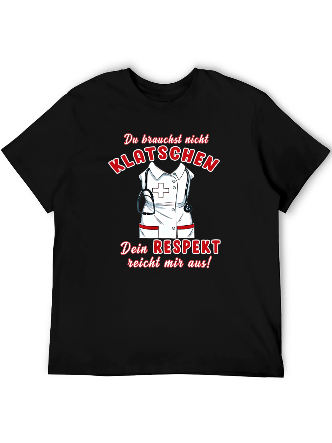 Respect Nurse T-Shirt - Black Cotton Tee