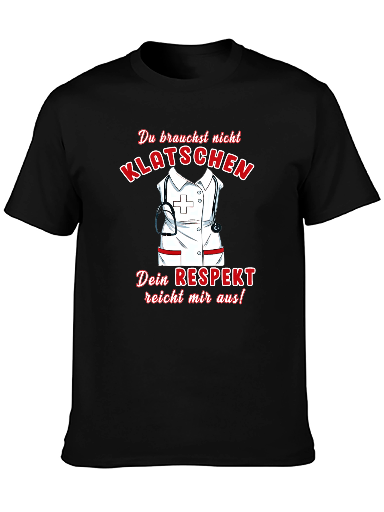 Respect Nurse T-Shirt - Black Cotton Tee