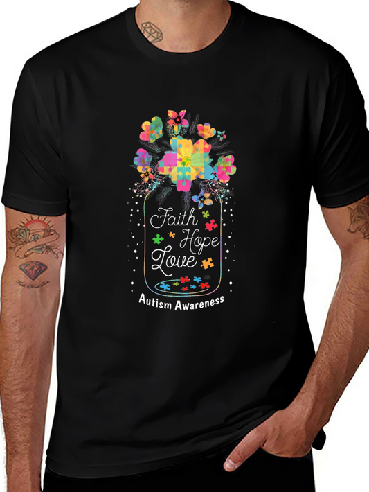 Faith Hope Love Autism Awareness T-Shirt