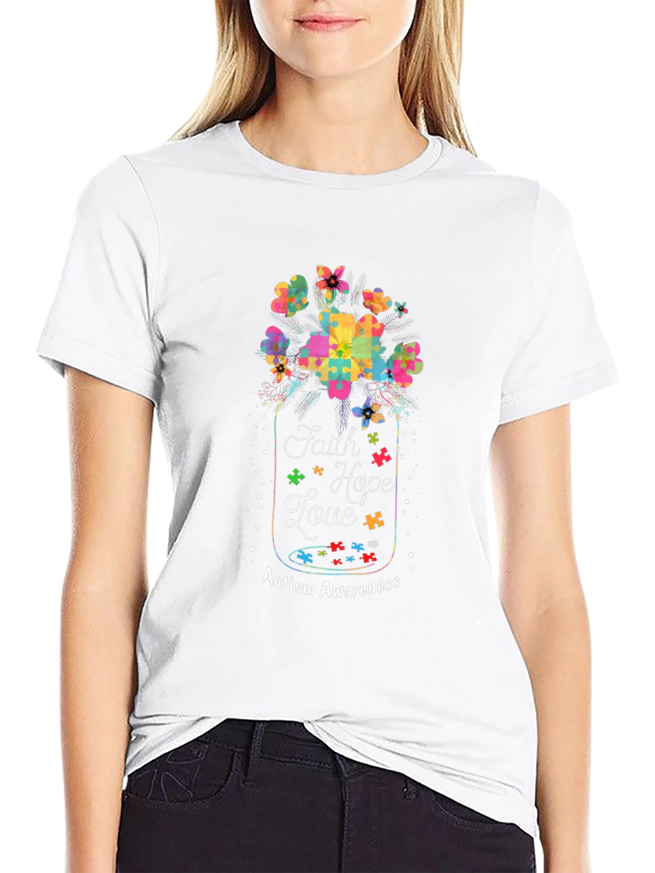 Faith Hope Love Autism Awareness T-Shirt