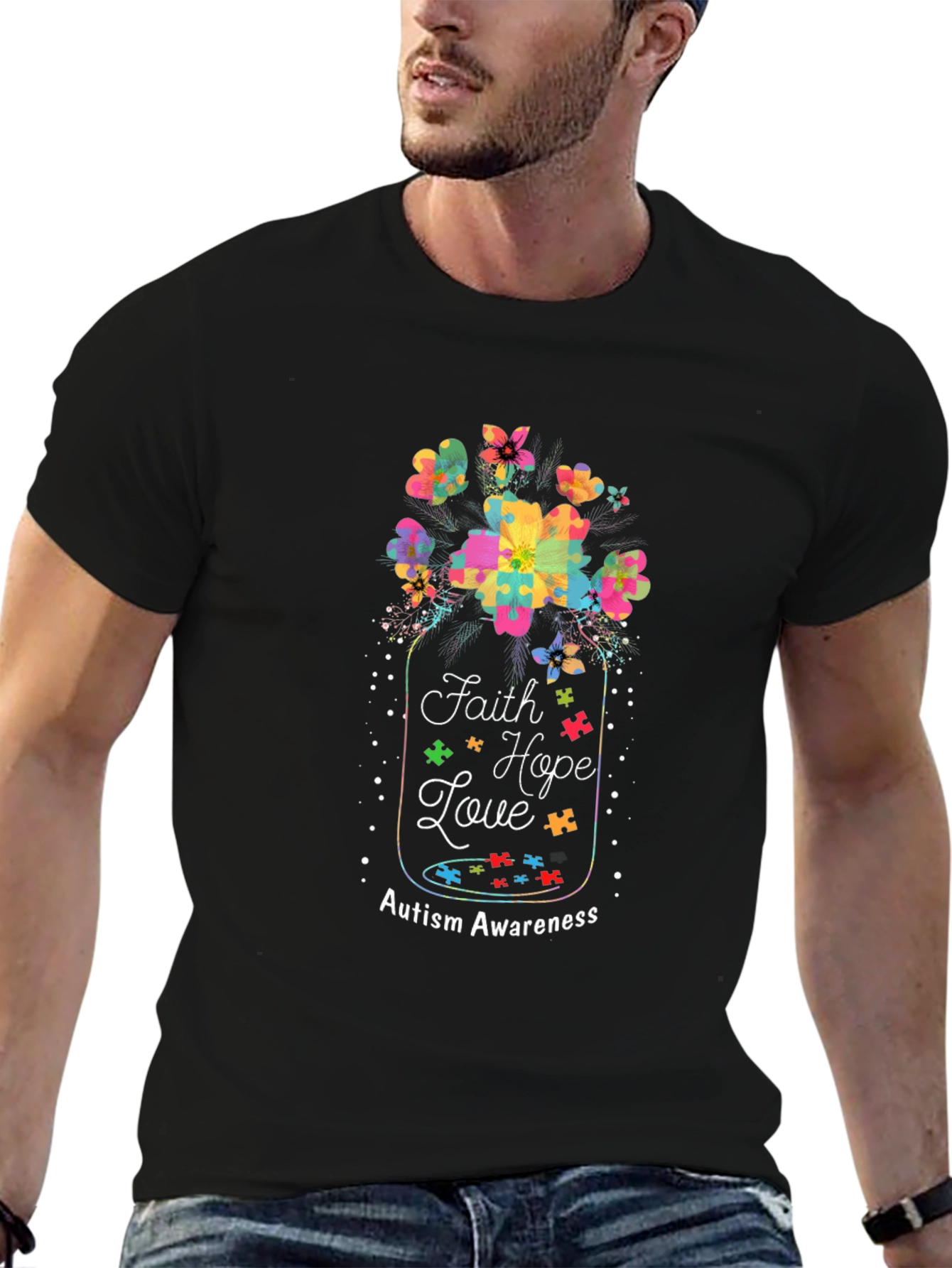Faith Hope Love Autism Awareness T-Shirt