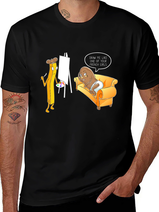 Funny Potato and Fries Art T-Shirt