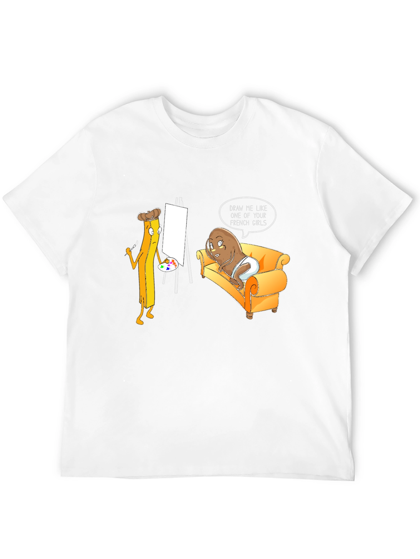 Funny Potato and Fries Art T-Shirt
