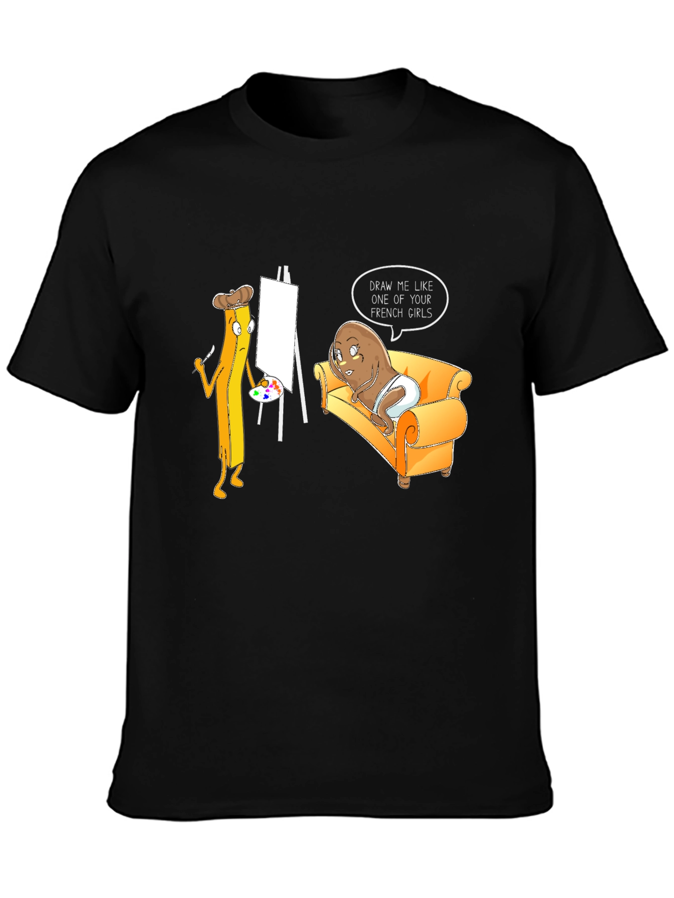 Funny Potato and Fries Art T-Shirt
