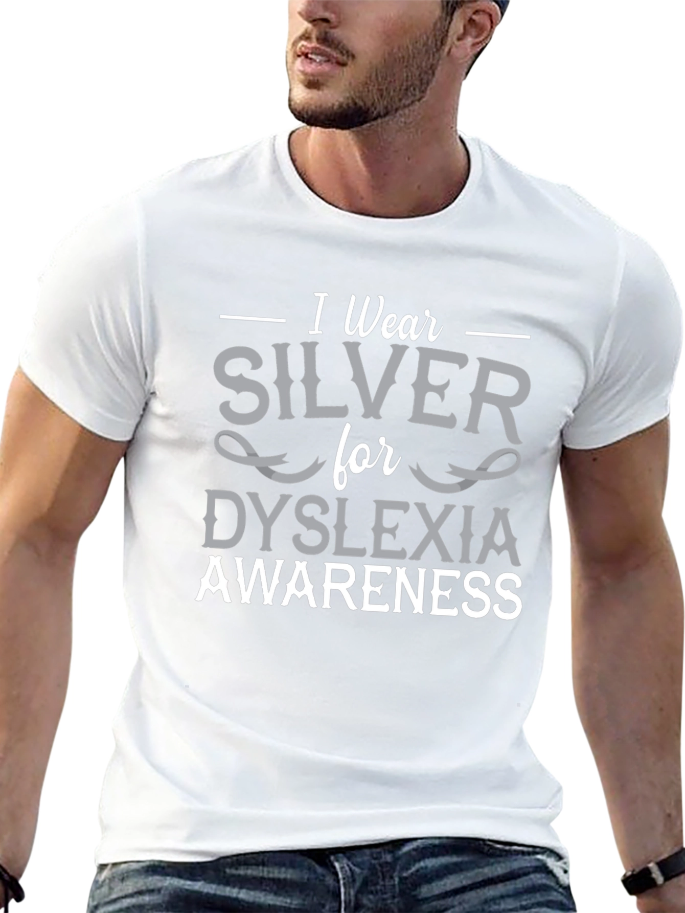 Dyslexia Awareness T-Shirt - I Wear Silver