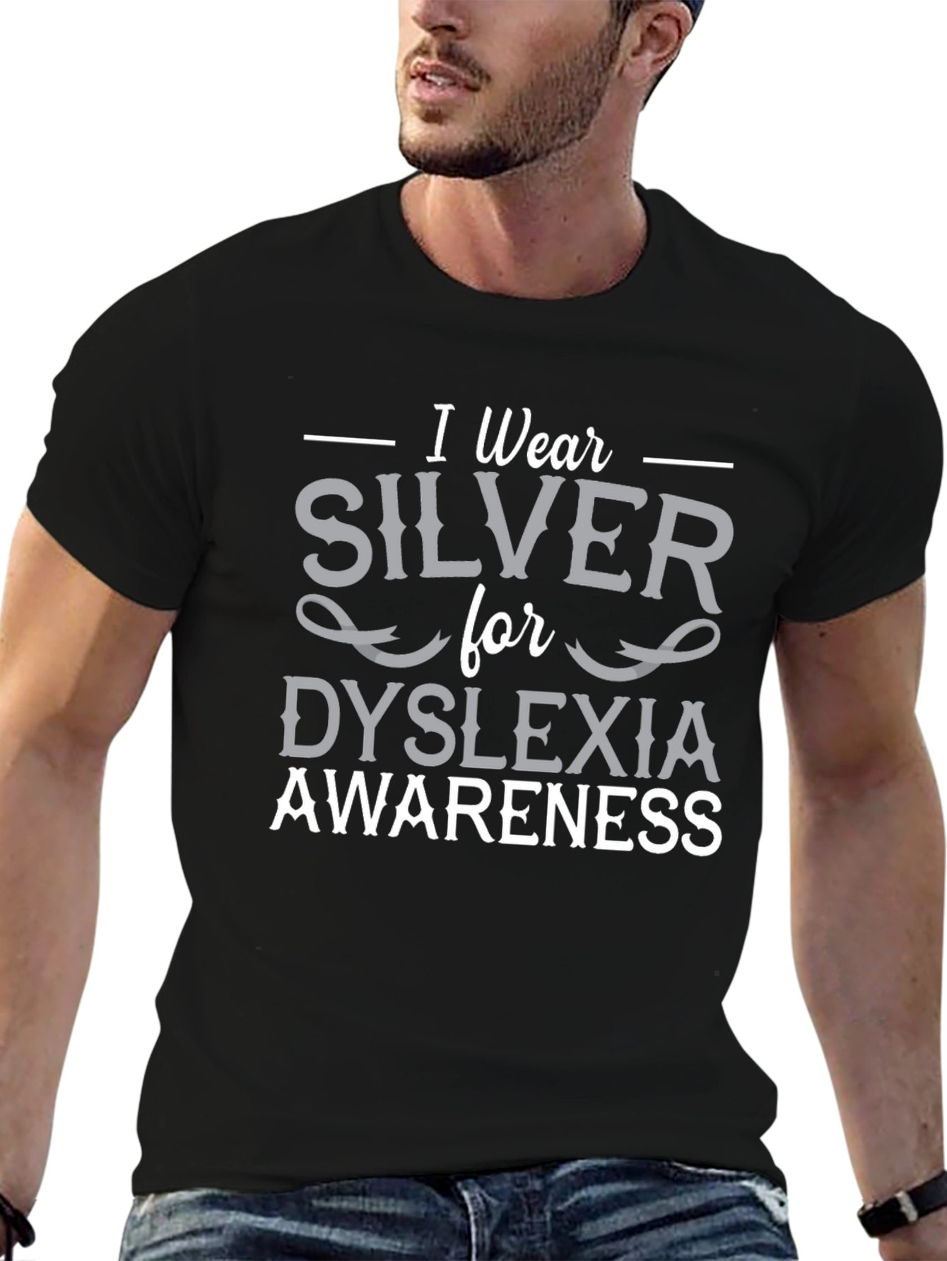 Dyslexia Awareness T-Shirt - I Wear Silver