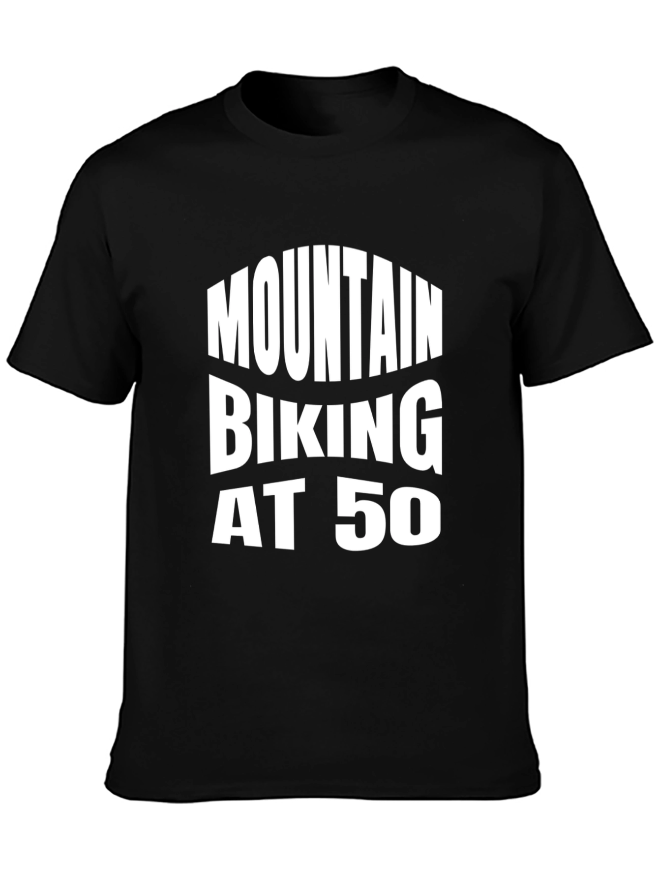 Mountain Biking at 50 Black Tee Shirt