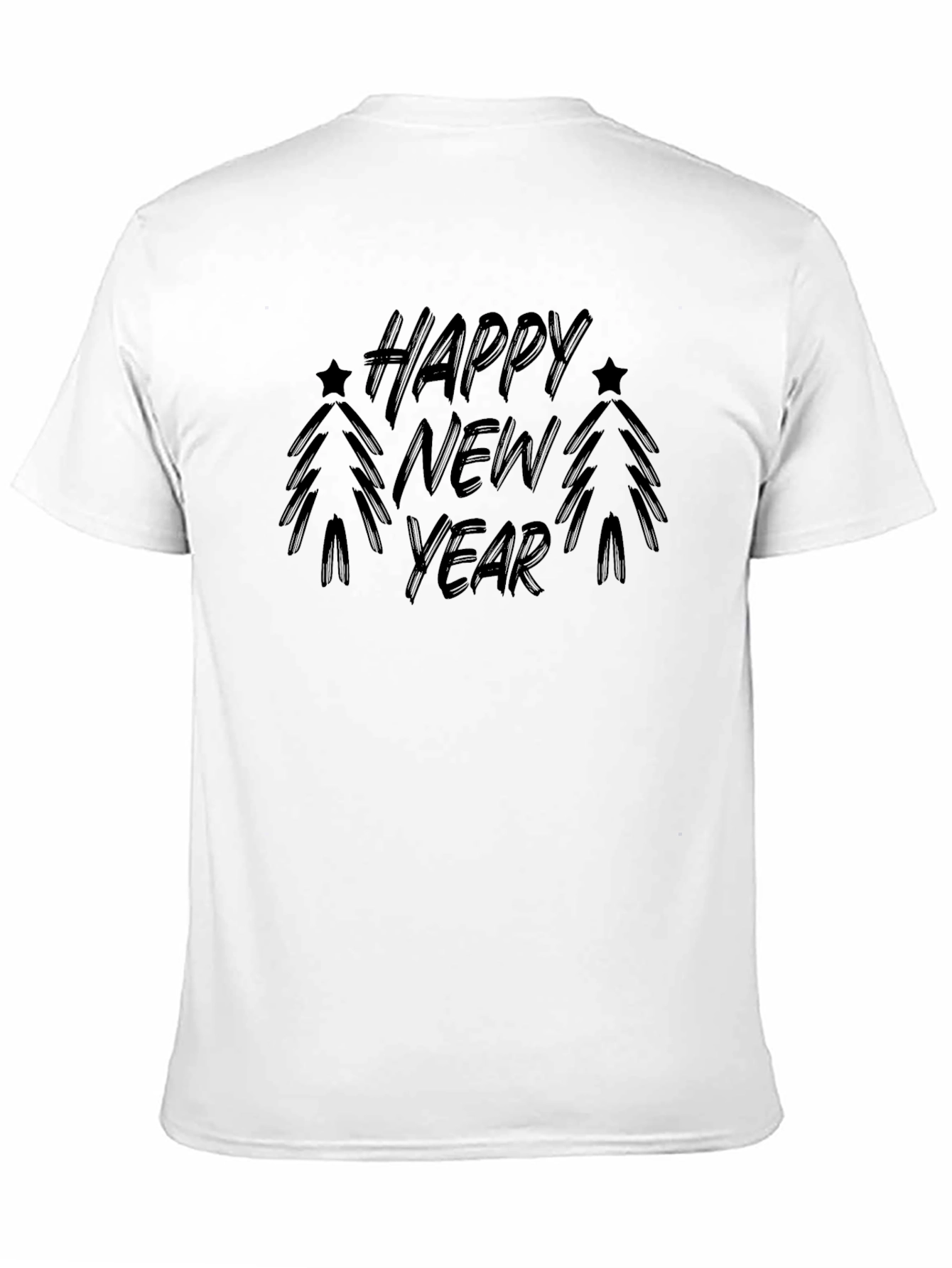 Happy New Year Black T-Shirt Festive Holiday Tee