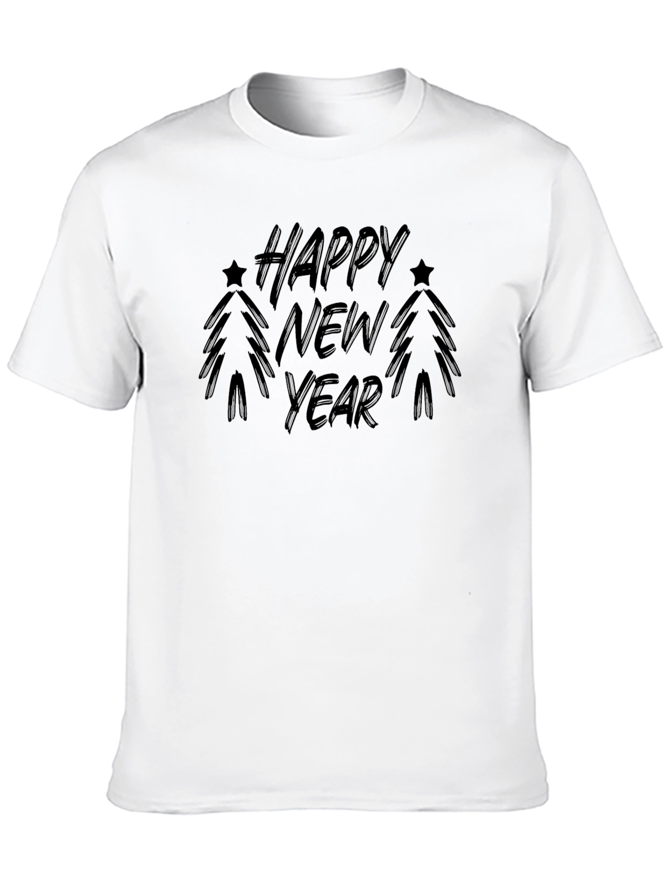 Happy New Year Black T-Shirt Festive Holiday Tee