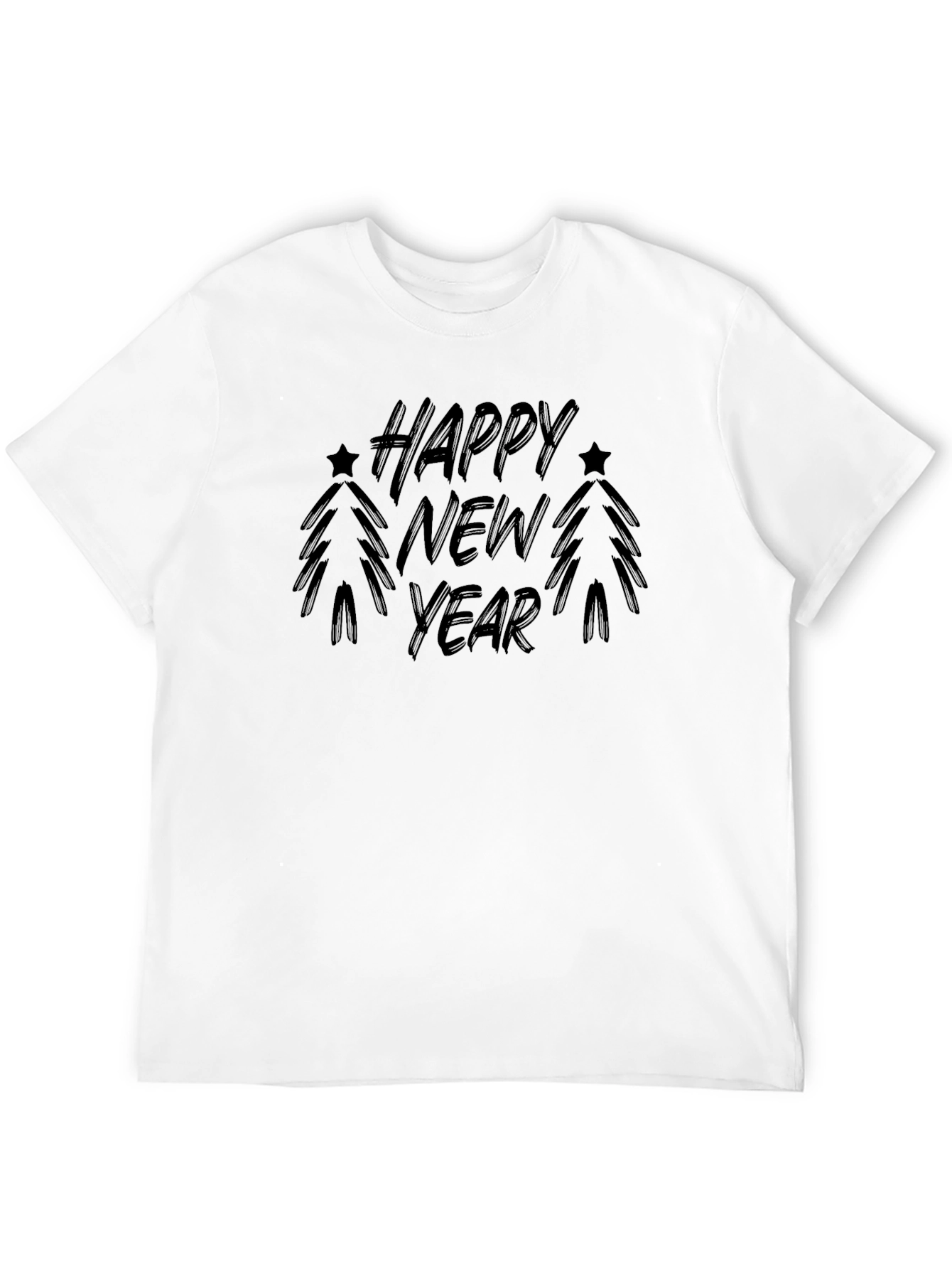 Happy New Year Black T-Shirt Festive Holiday Tee