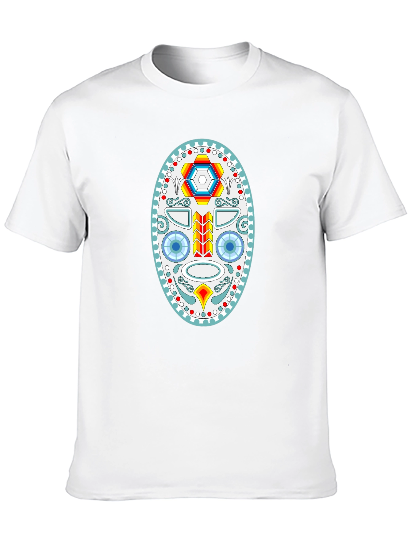 Geometric Skull Graphic Tee - Black
