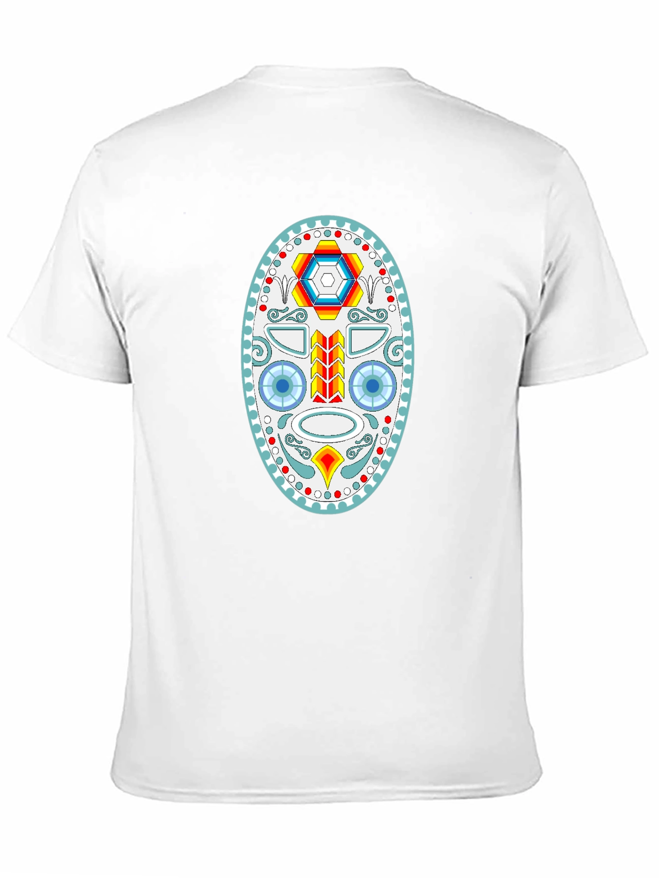 Geometric Skull Graphic Tee - Black
