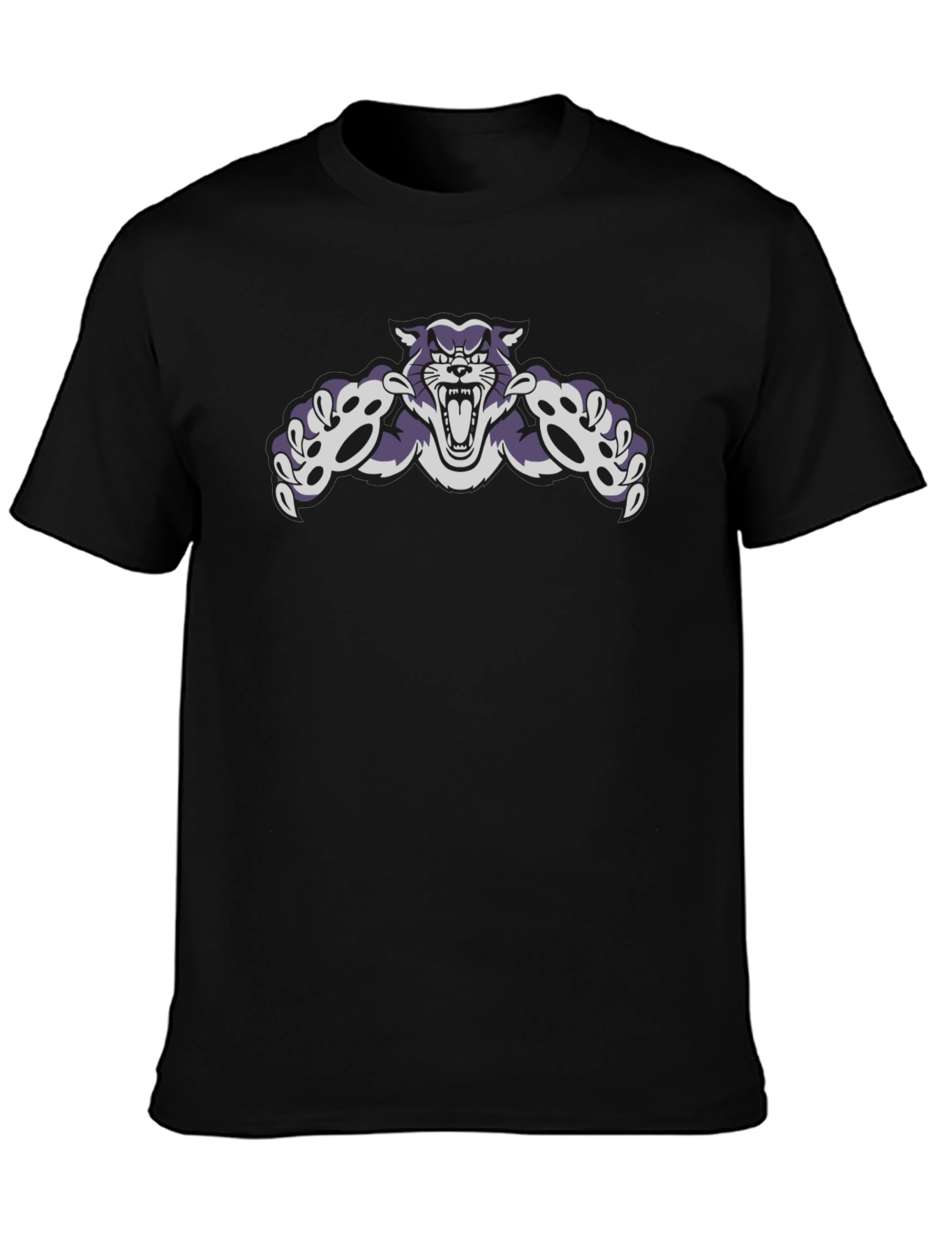 Wildcat Graphic Tee - Black Cotton Blend Casual Wear
