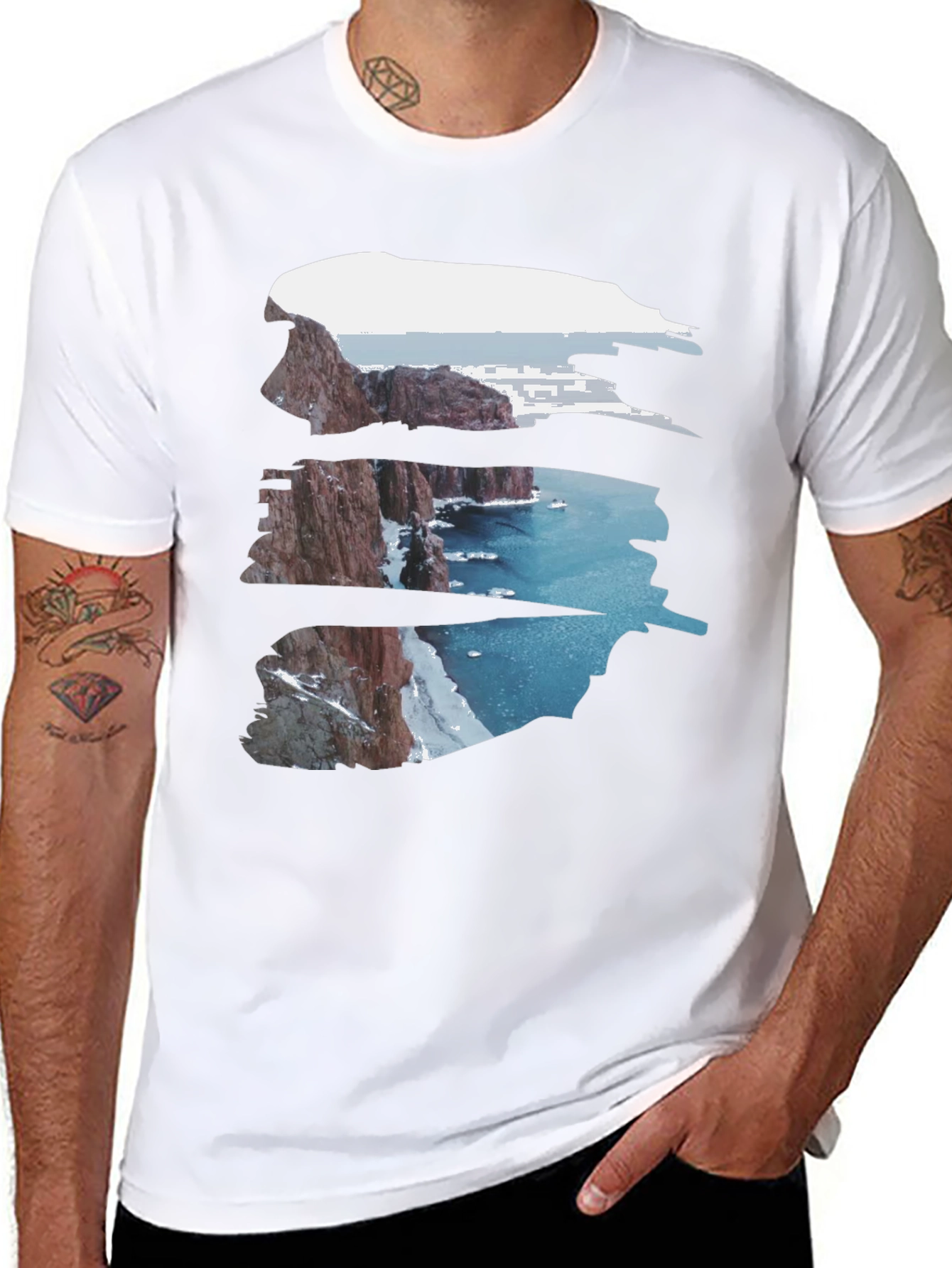 Nature Cliff Black Tee
