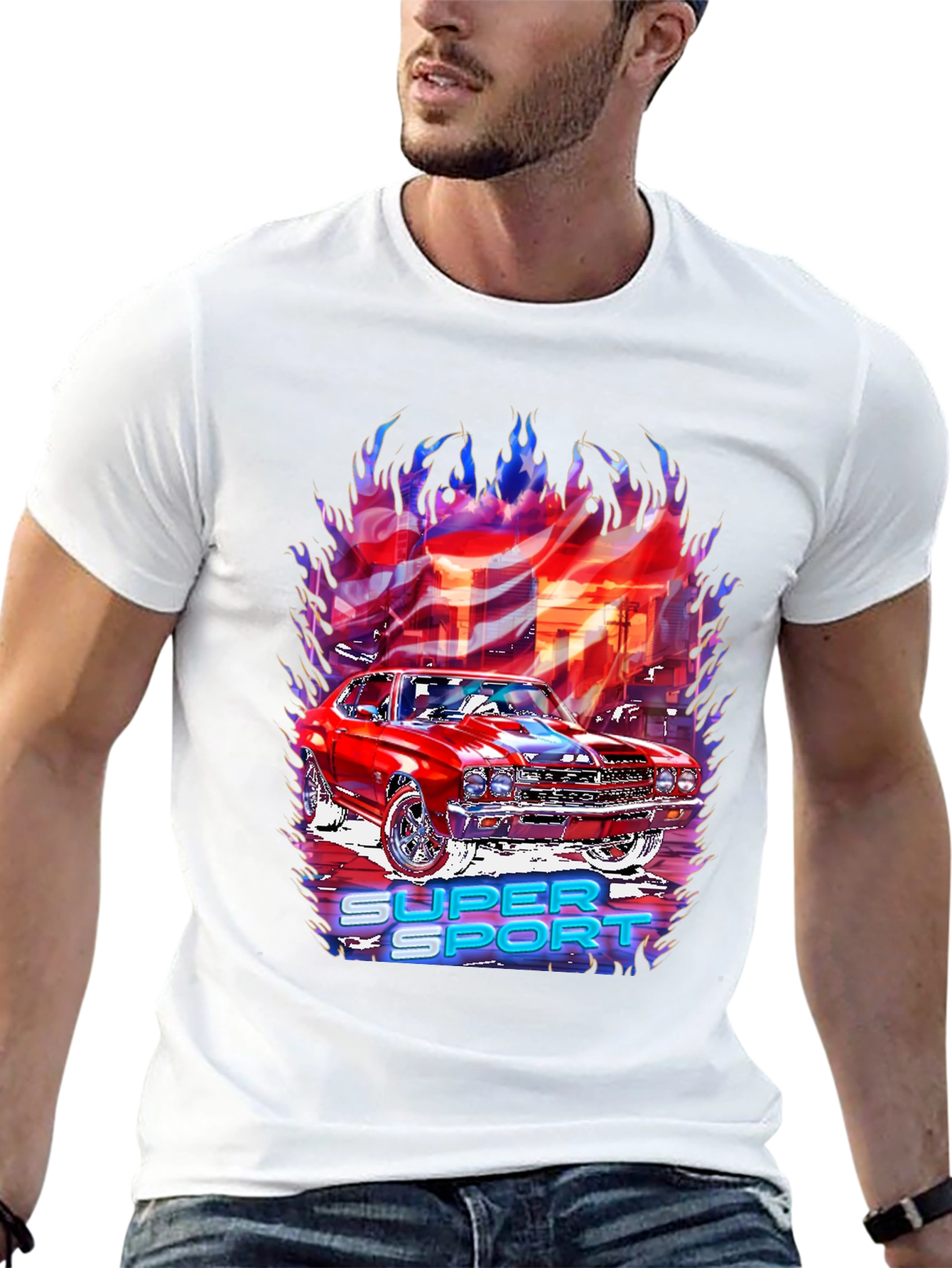 Super Sport Car Graphic T-Shirt