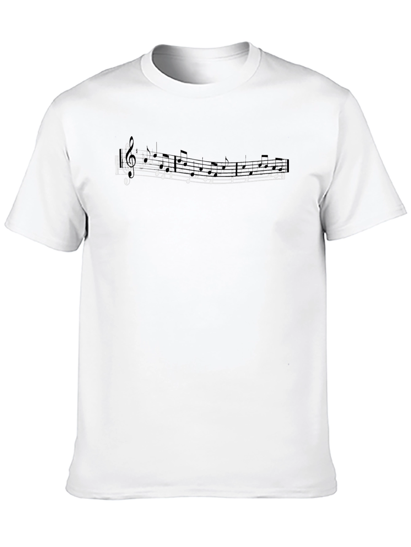 Musical Notes Graphic Tee - Black Cotton T-Shirt