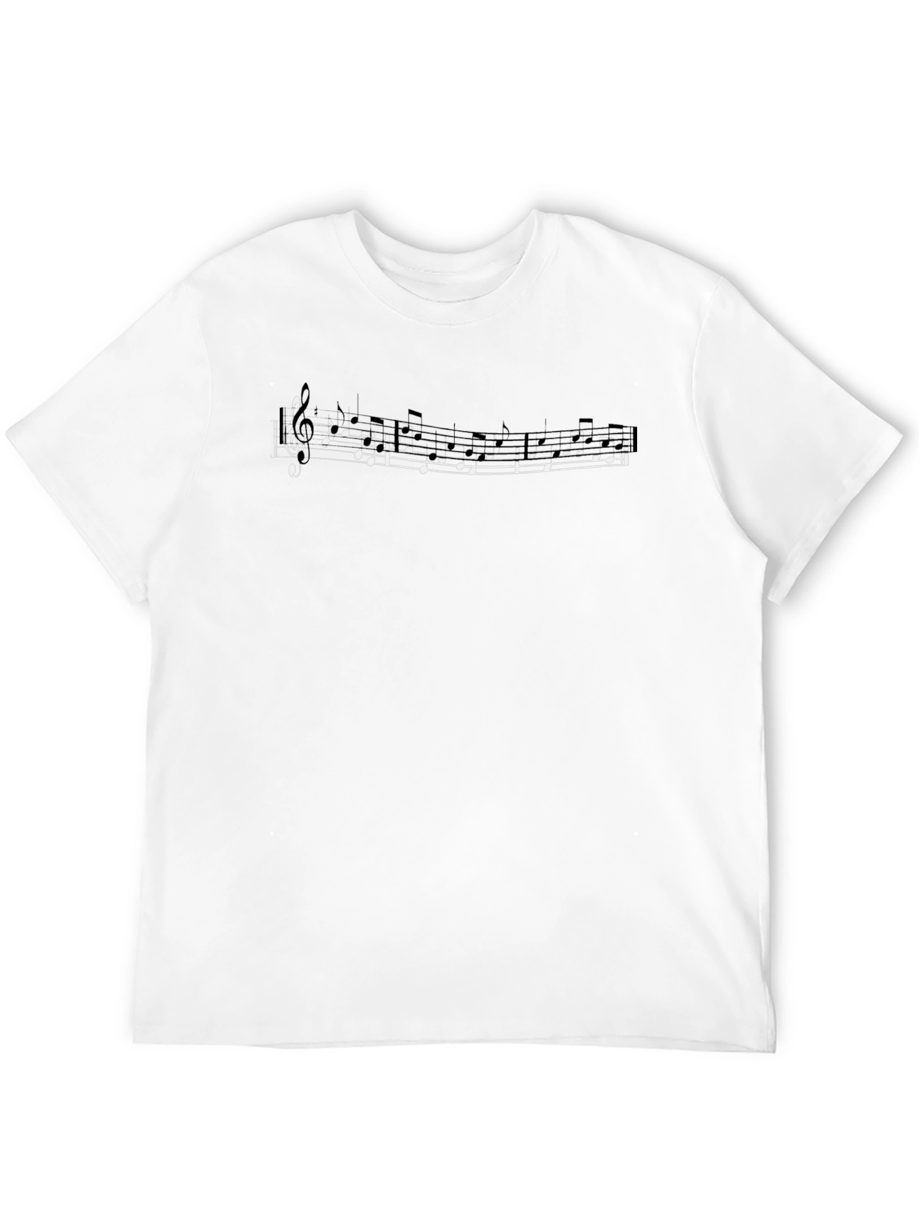Musical Notes Graphic Tee - Black Cotton T-Shirt