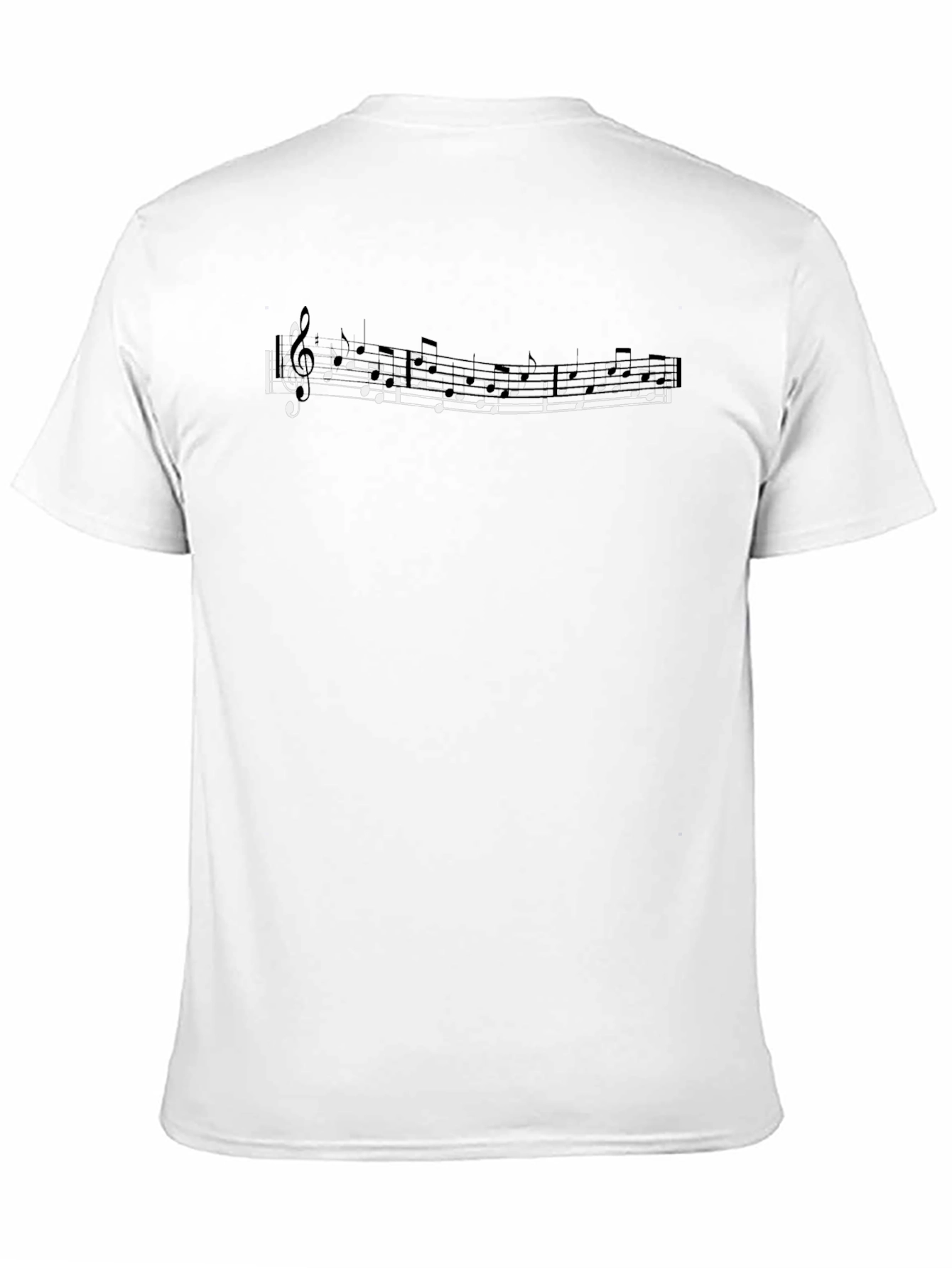 Musical Notes Graphic Tee - Black Cotton T-Shirt