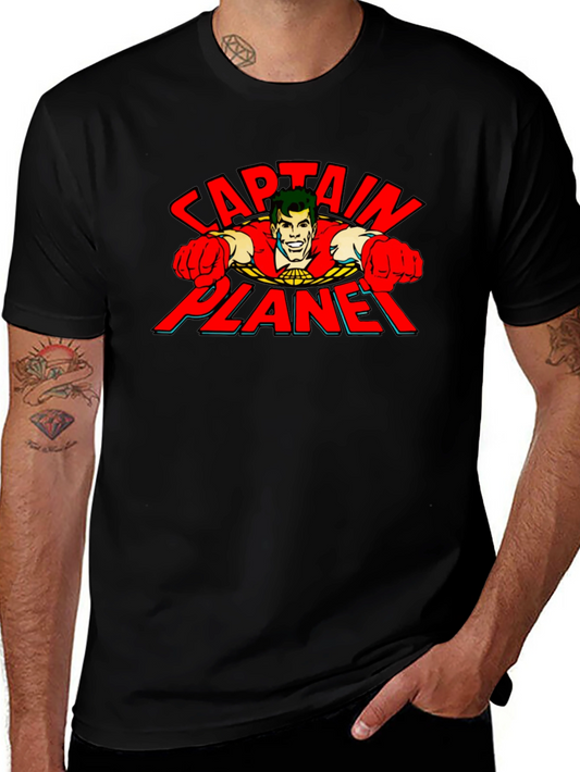 Captain Planet Graphic T-Shirt - Retro Cartoon Tee