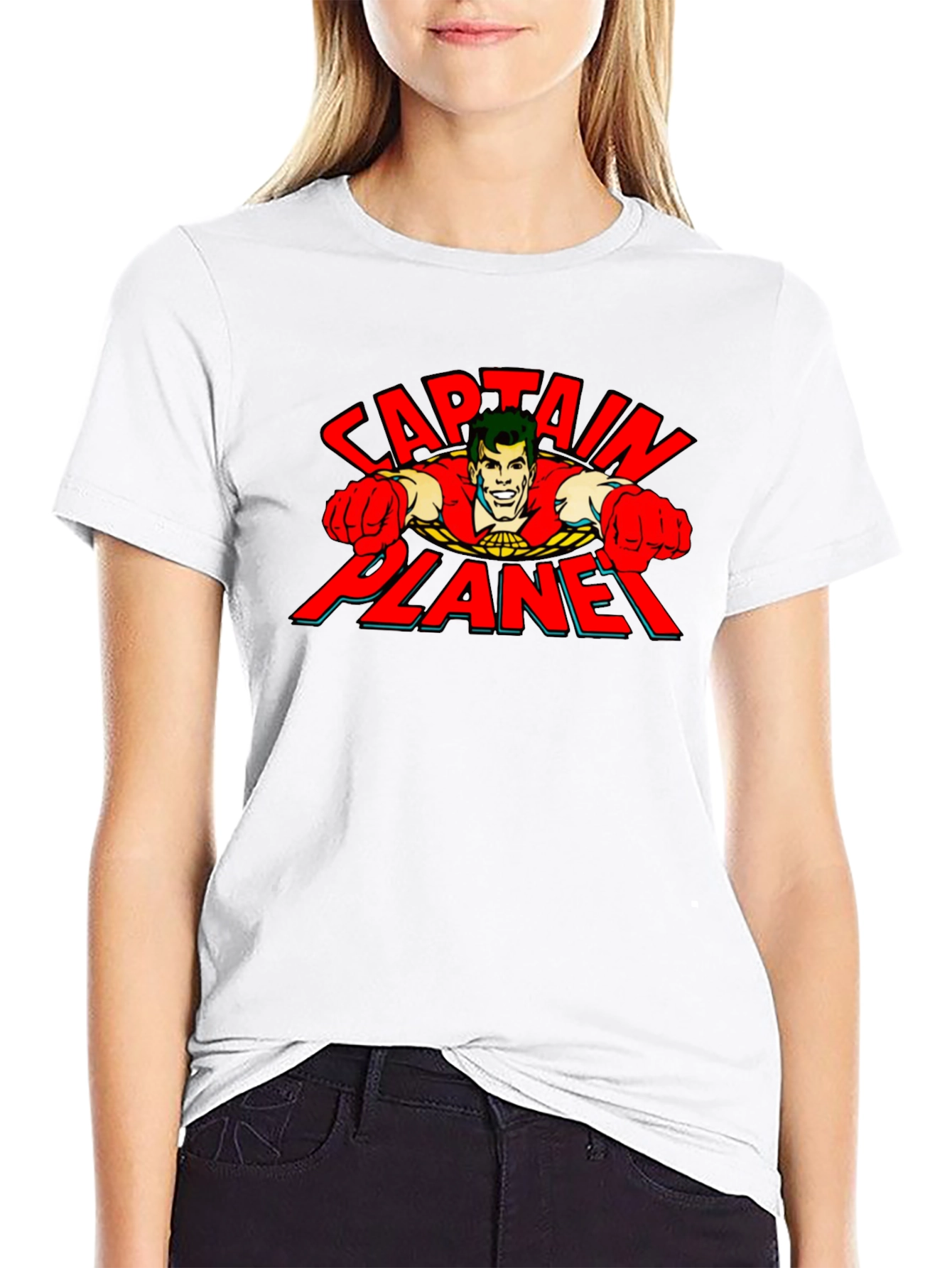 Captain Planet Graphic T-Shirt - Retro Cartoon Tee