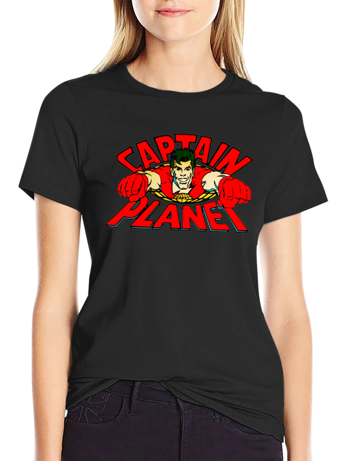 Captain Planet Graphic T-Shirt - Retro Cartoon Tee