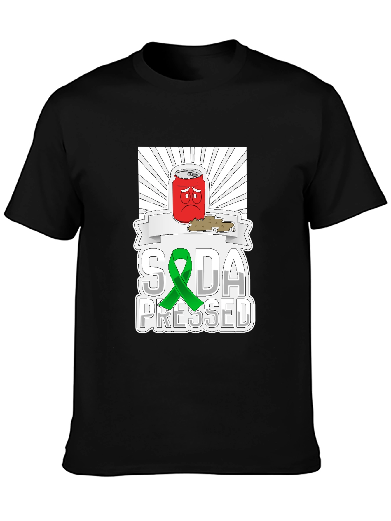 Soda Pressed Graphic Tee - Black Cotton T-Shirt