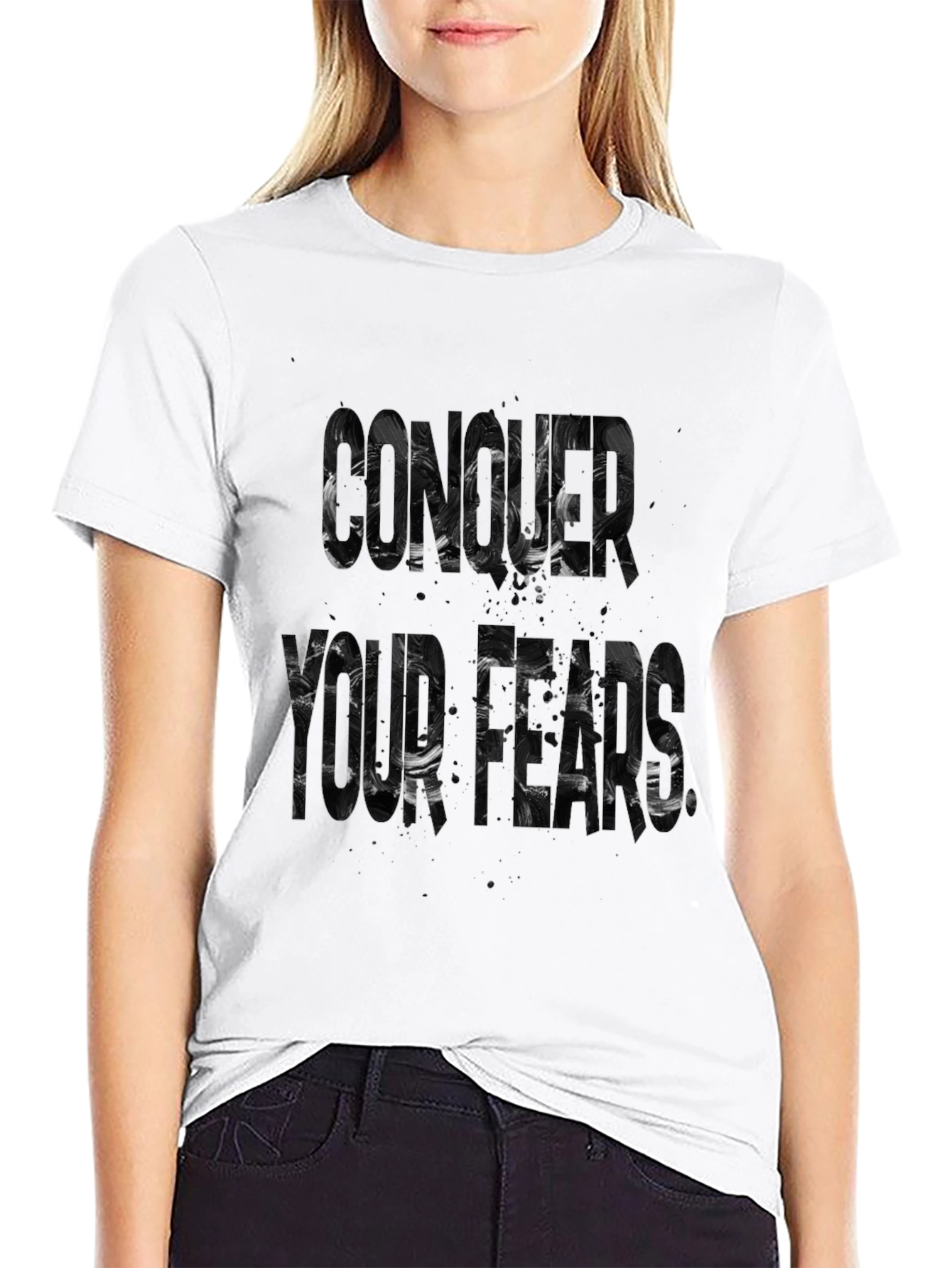 Conquer Your Fears Black Graphic Tee