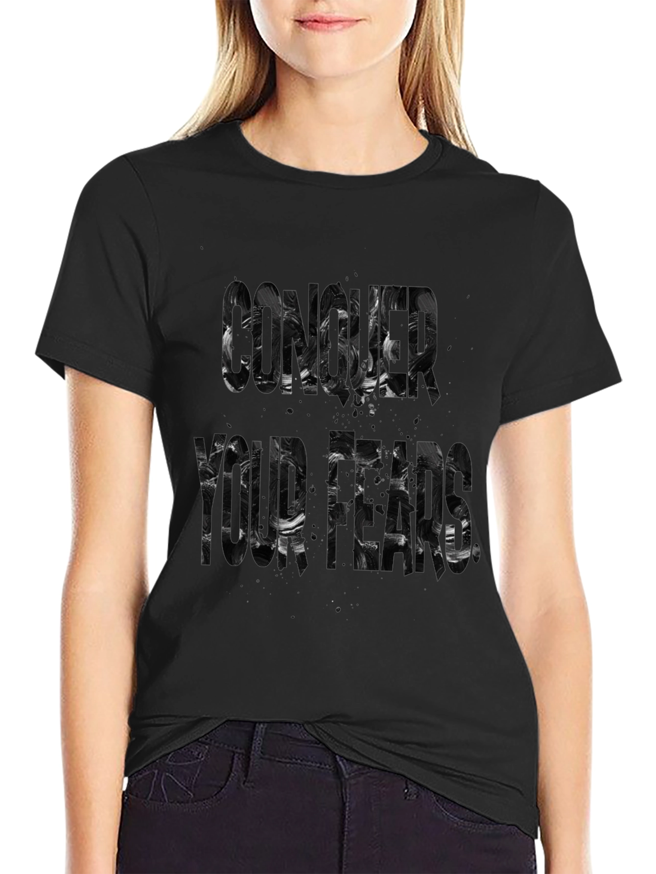 Conquer Your Fears Black Graphic Tee