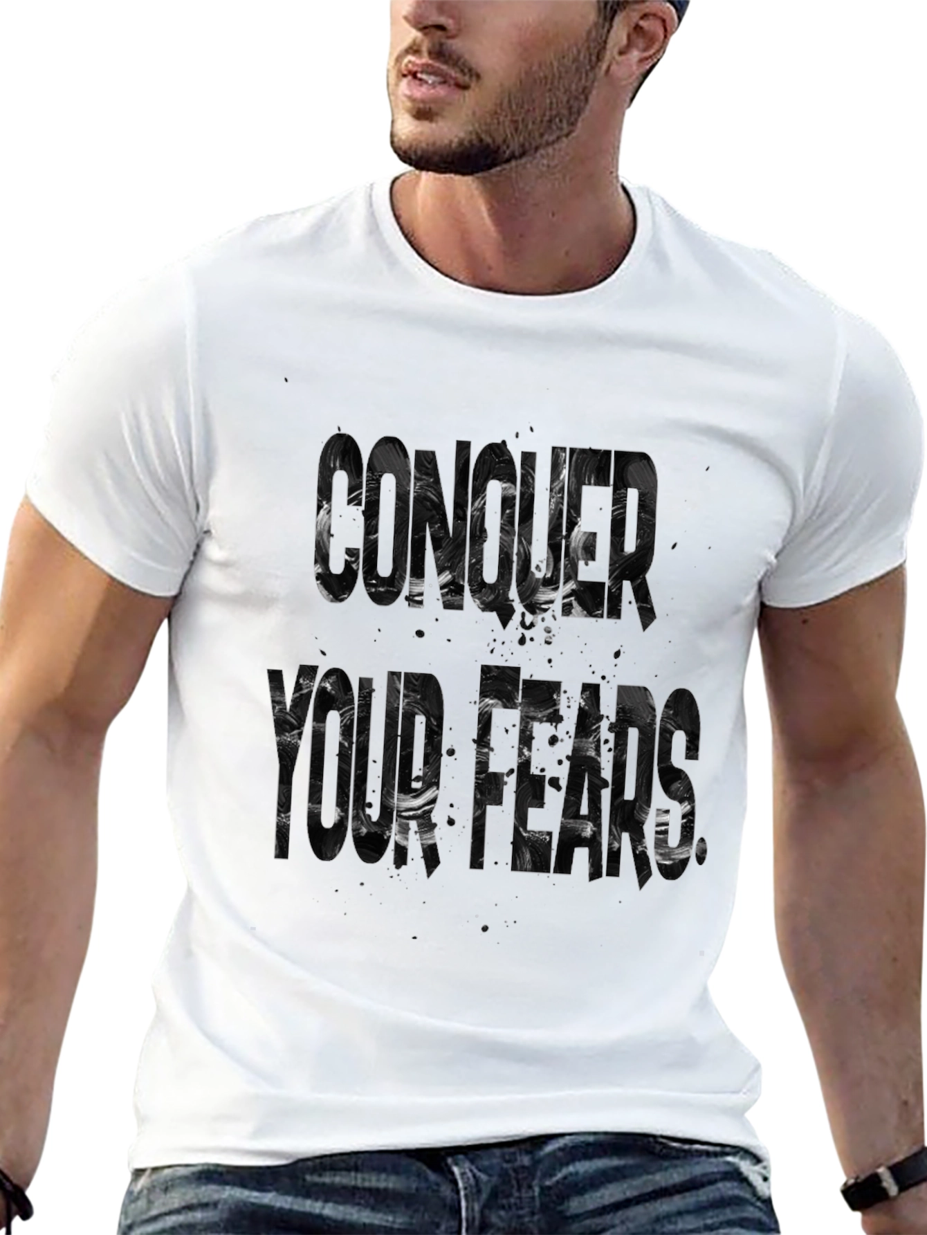 Conquer Your Fears Black Graphic Tee