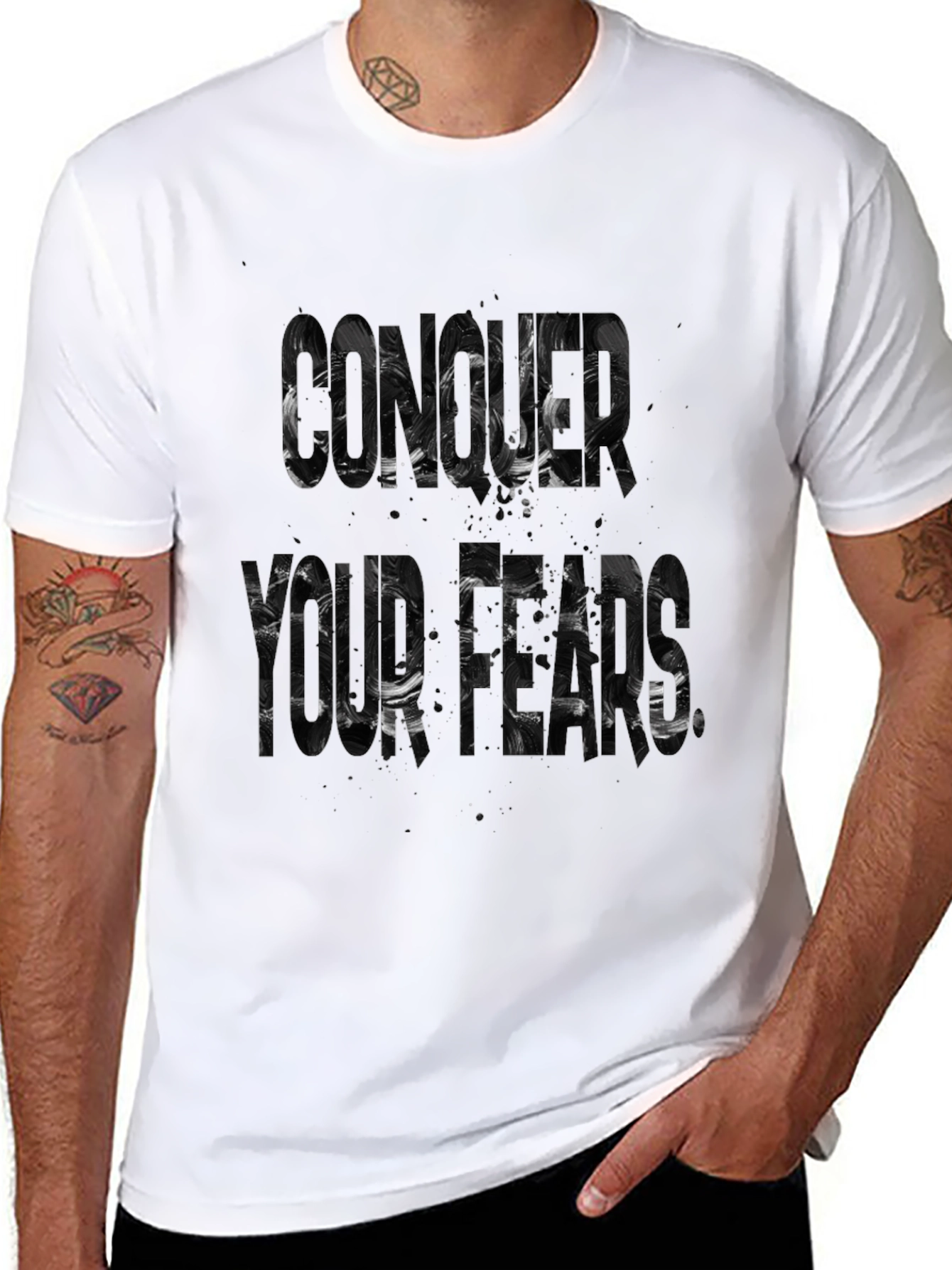 Conquer Your Fears Black Graphic Tee