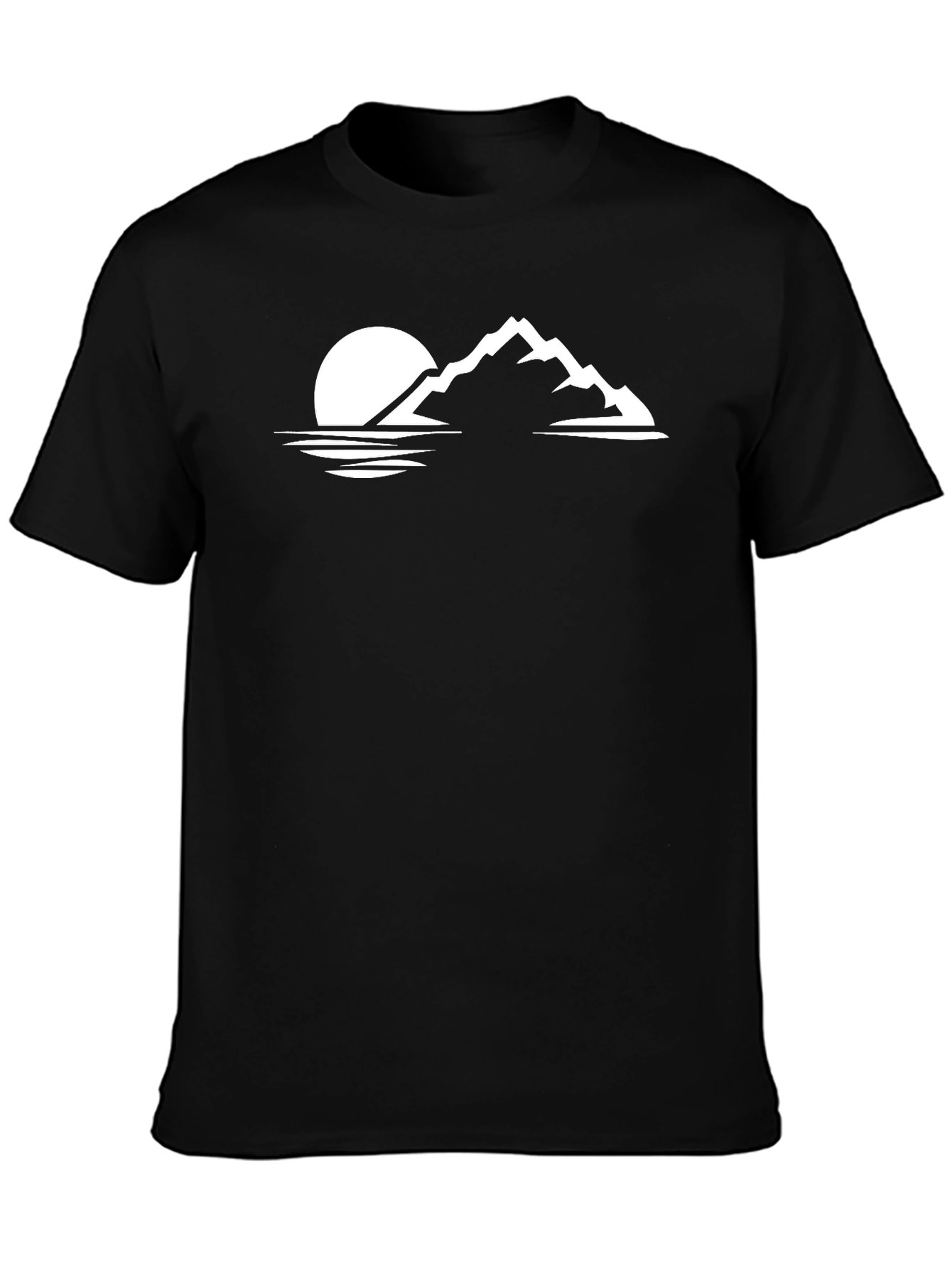 Mountain Scene Graphic Tee - Black