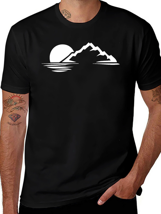 Mountain Scene Graphic Tee - Black