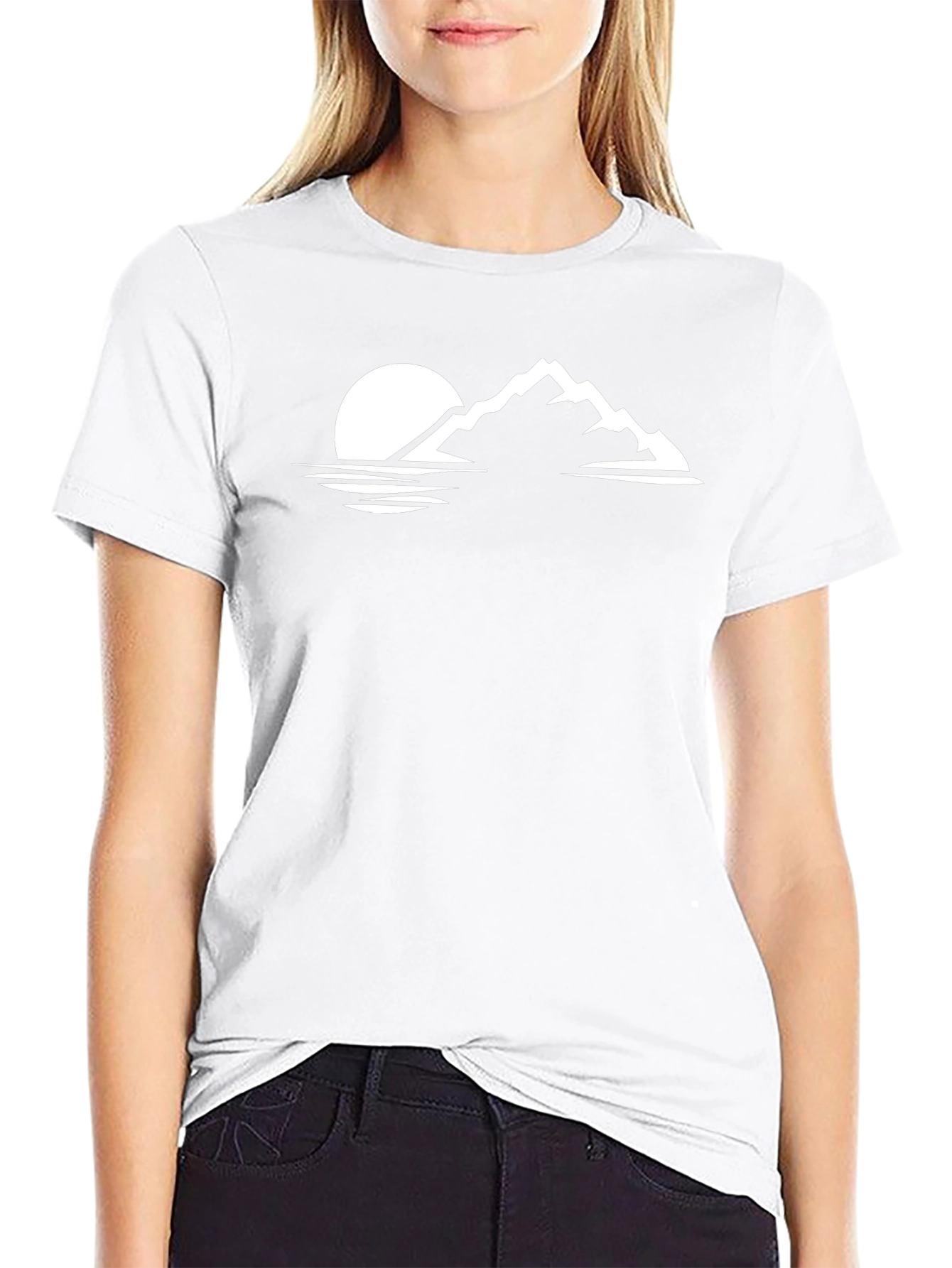 Mountain Scene Graphic Tee - Black