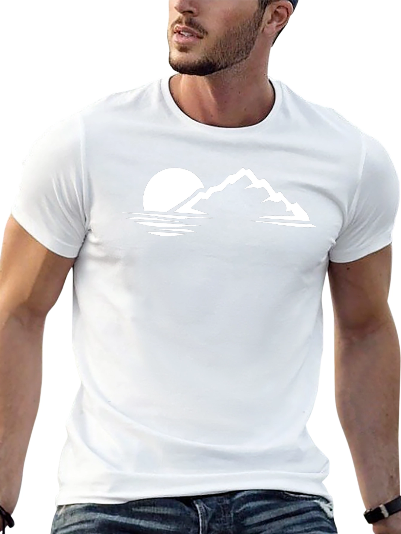 Mountain Scene Graphic Tee - Black