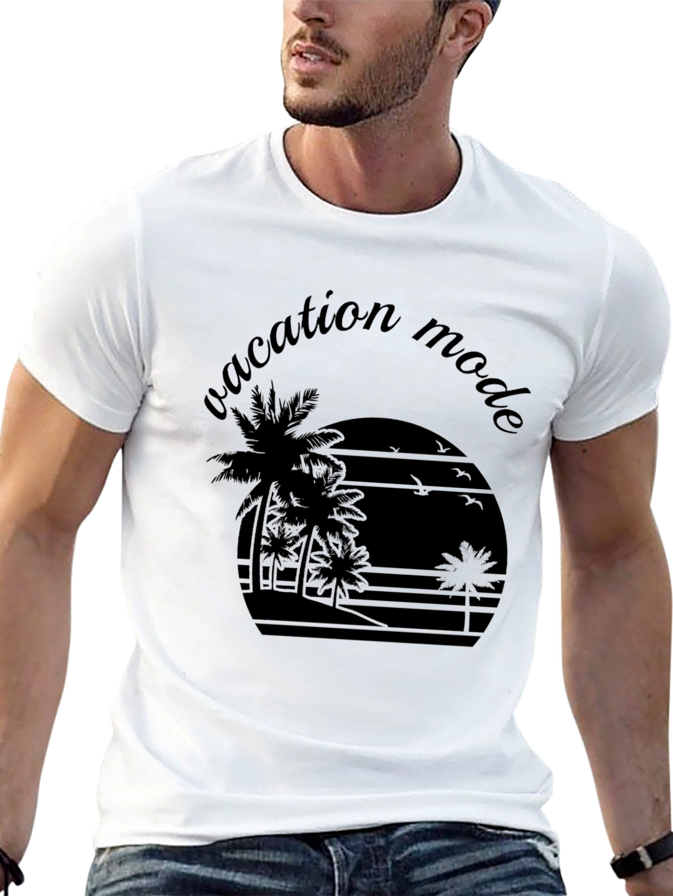 Vacation Mode T-Shirt - Palm Tree Graphic Tee