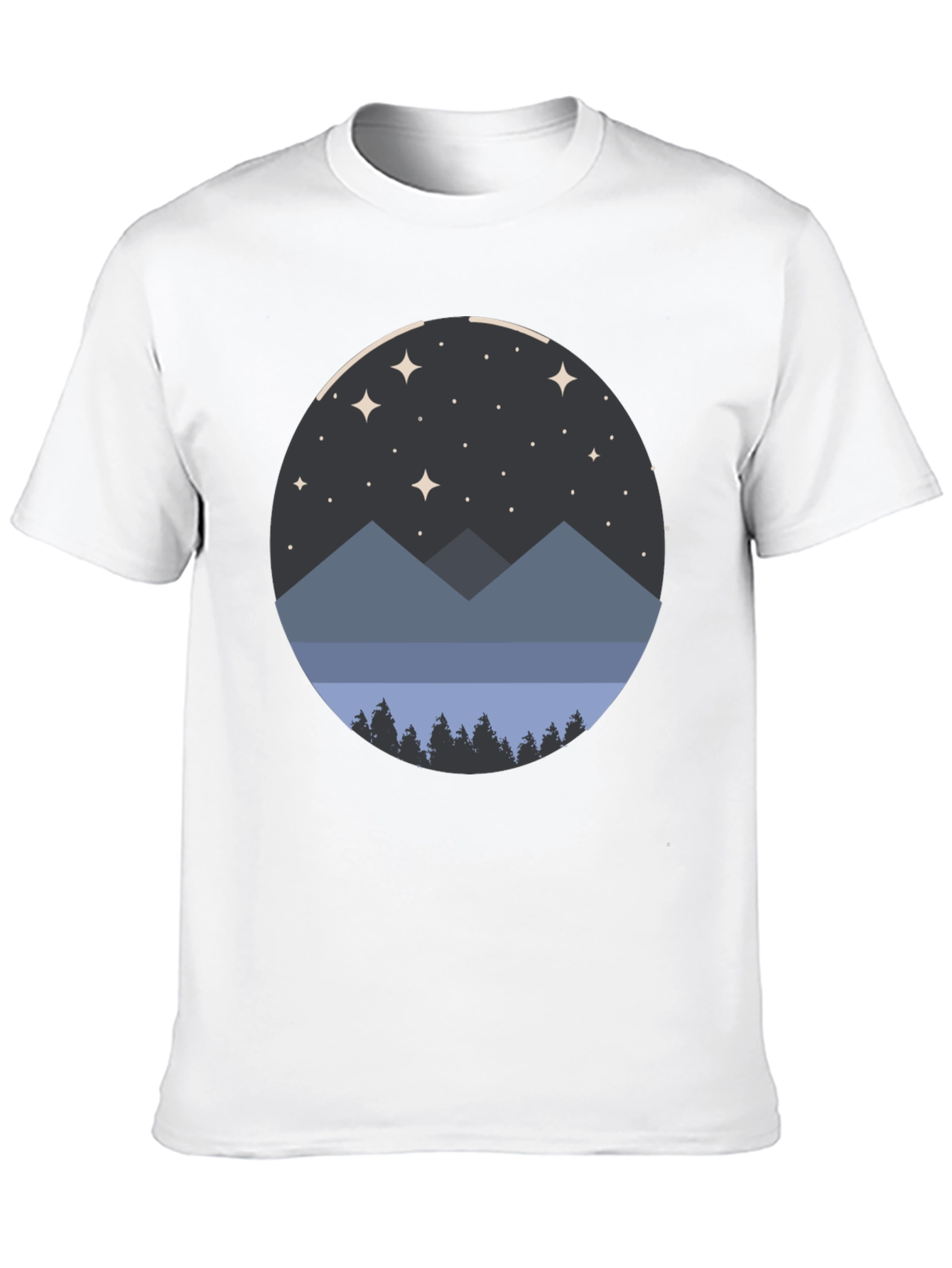 Night Sky Mountain Graphic Tee - Unisex Black T-Shirt