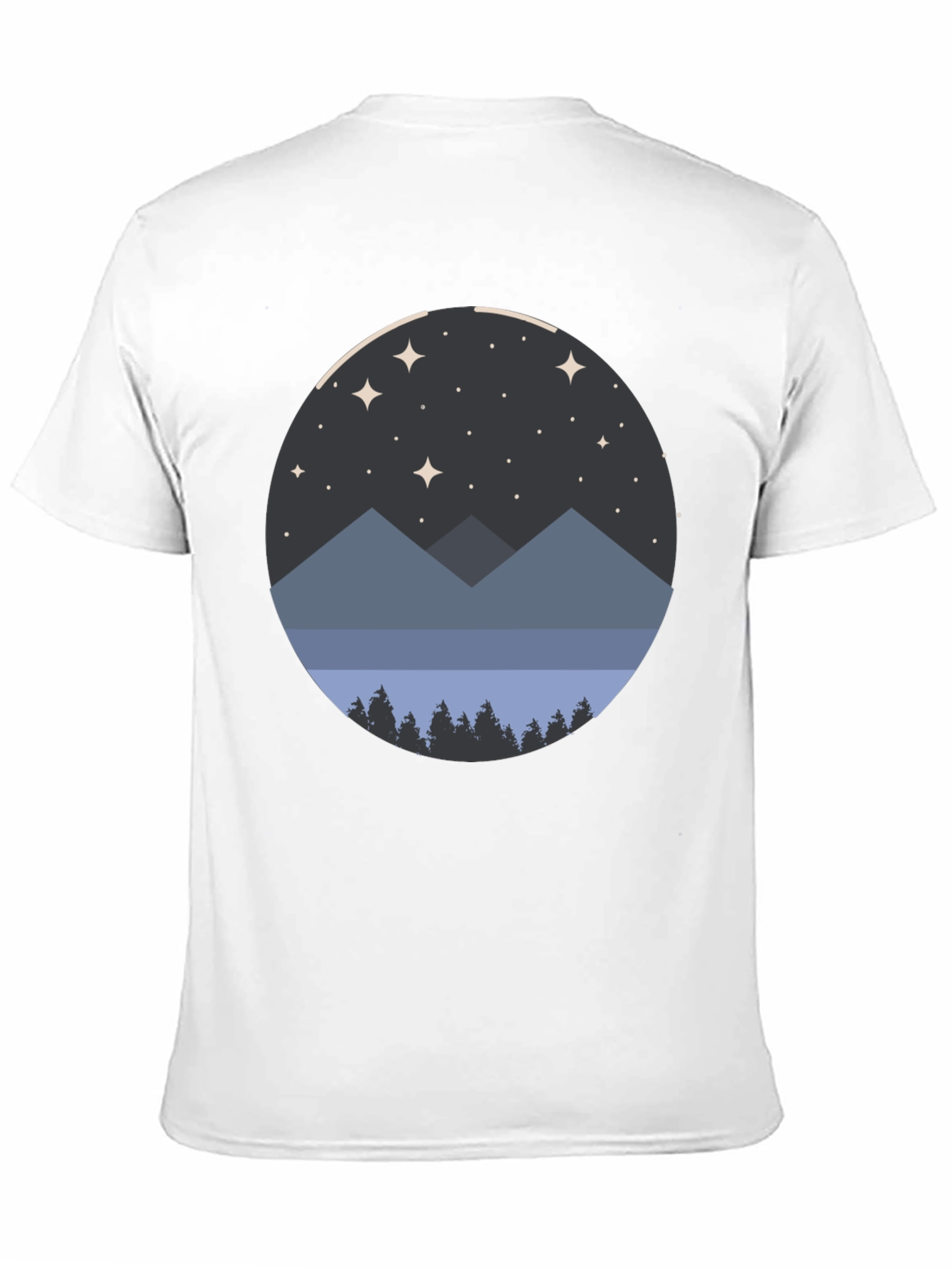 Night Sky Mountain Graphic Tee - Unisex Black T-Shirt