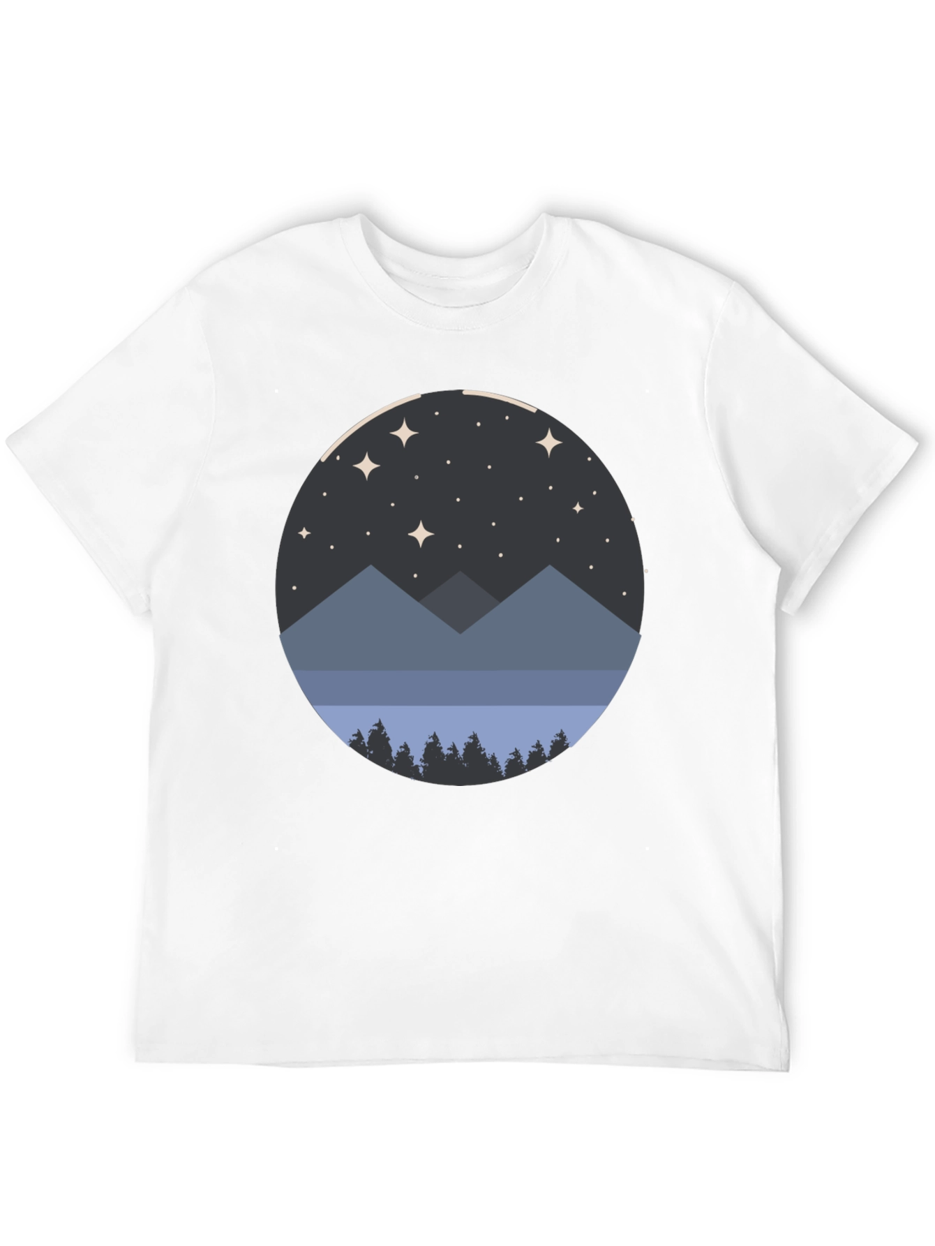 Night Sky Mountain Graphic Tee - Unisex Black T-Shirt