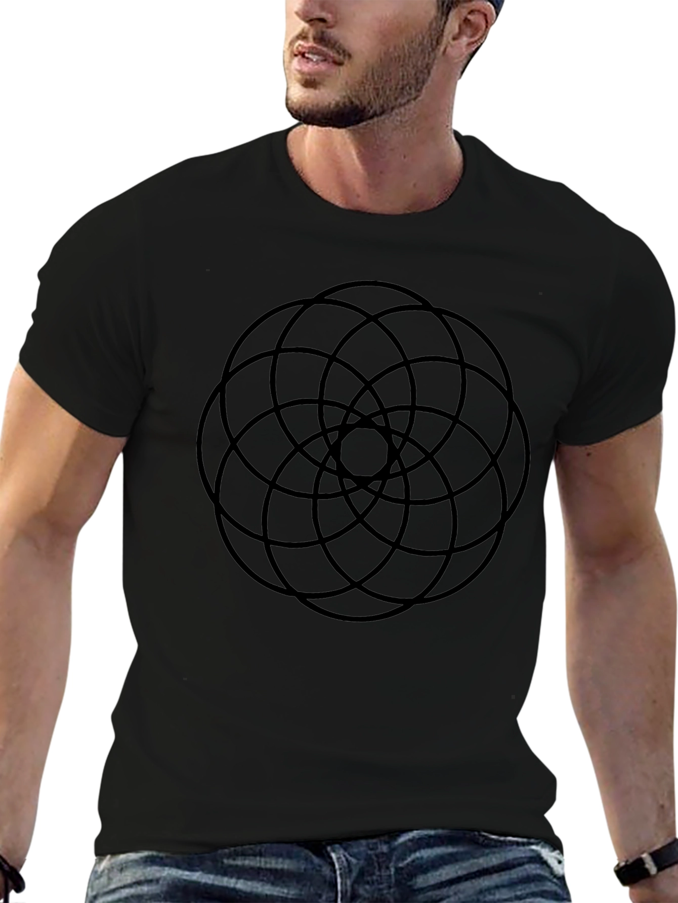 Geometric Circle T-Shirt - Modern Design Casual Wear