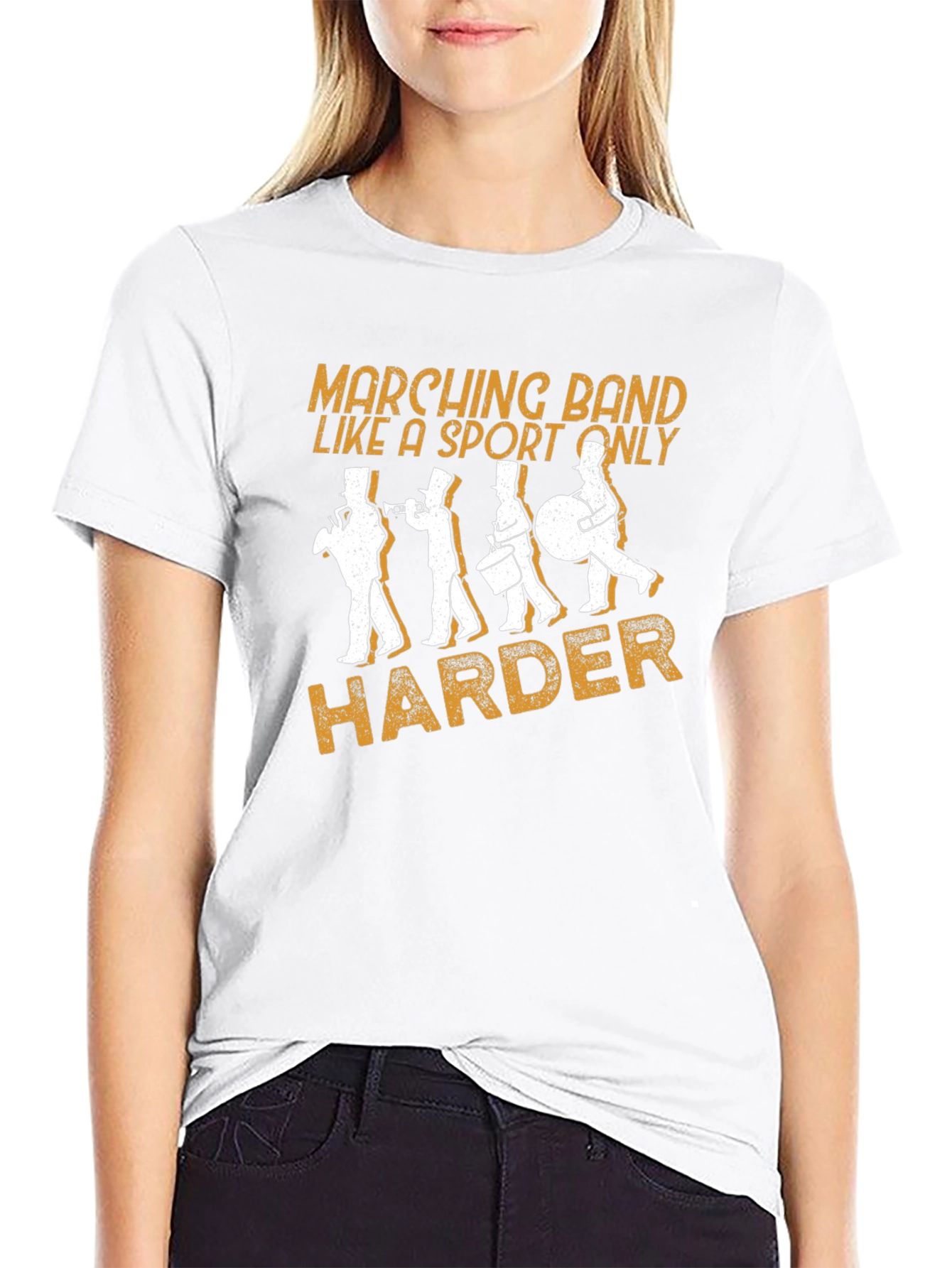 Marching Band Harder Black Graphic Tee