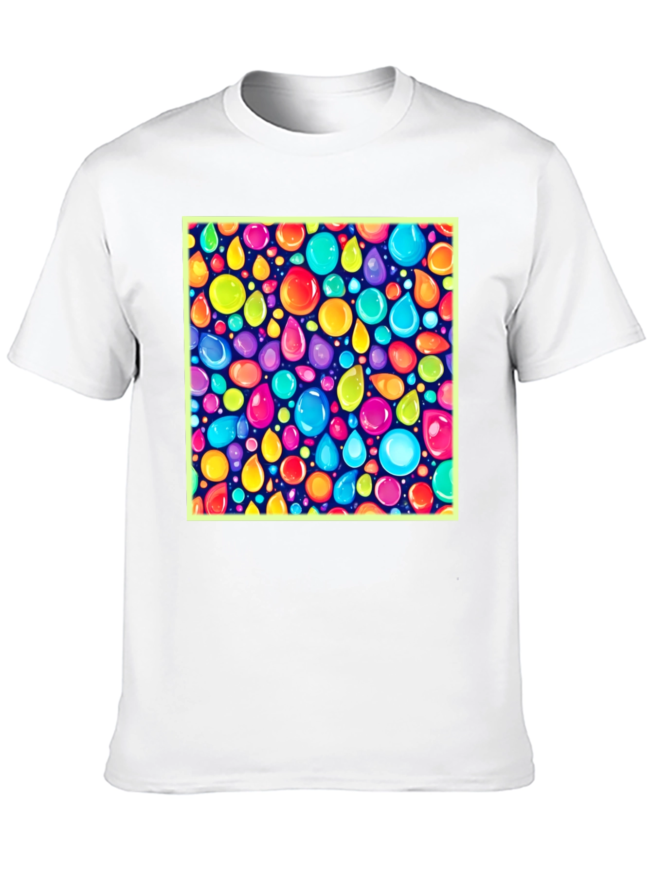 Vibrant Bubbles Graphic Black T-Shirt