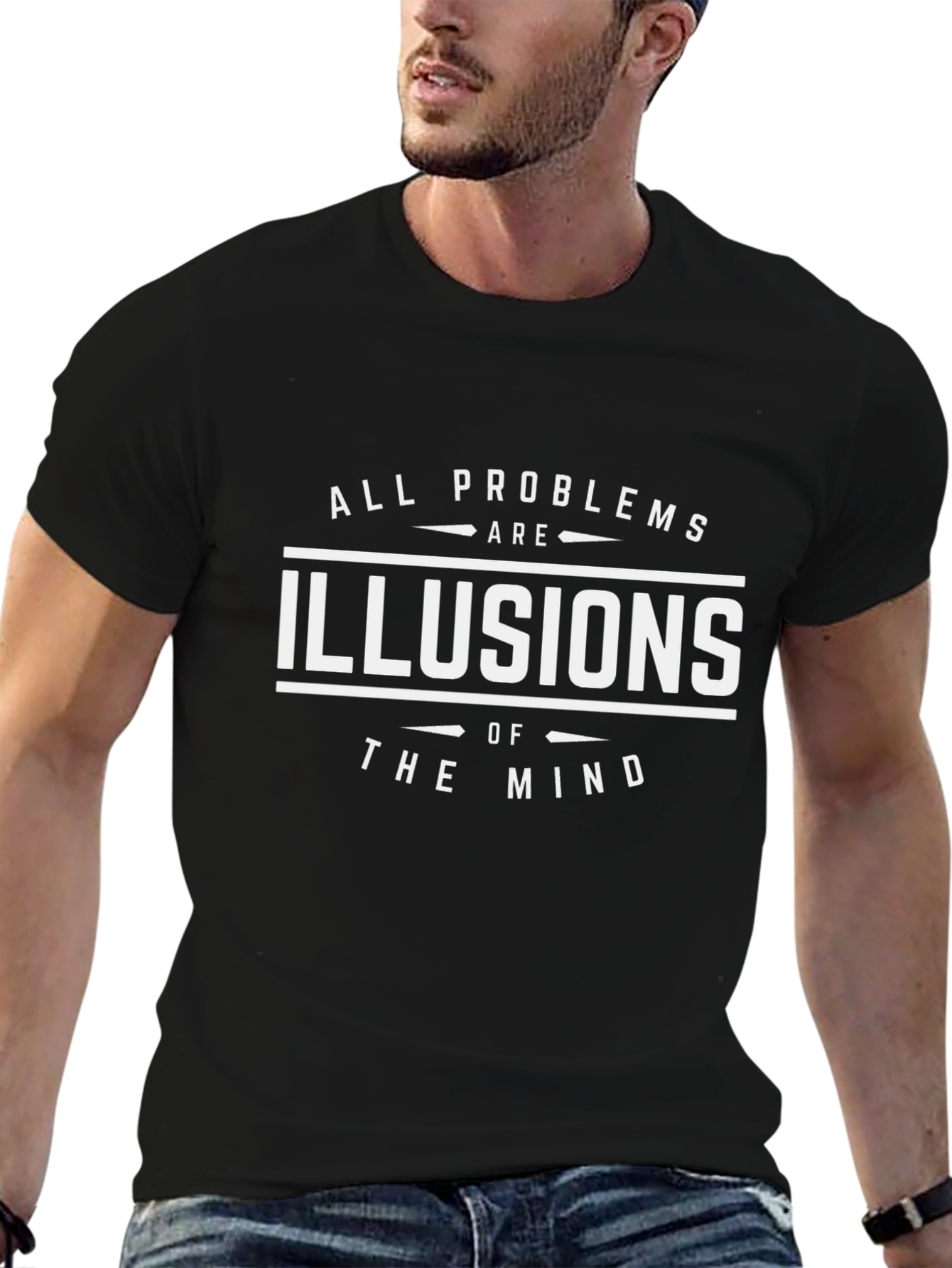 All Problems Are Illusions of the Mind Black T-Shirt