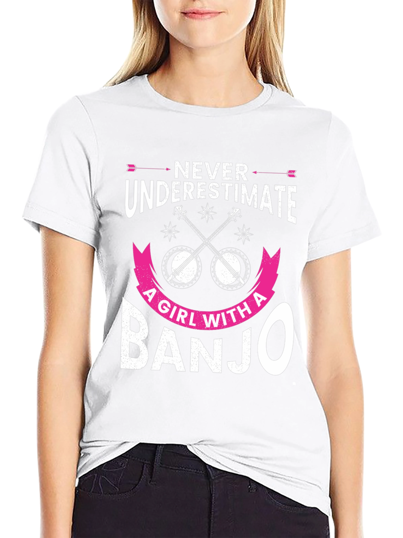 Never Underestimate Banjo Girl T-Shirt