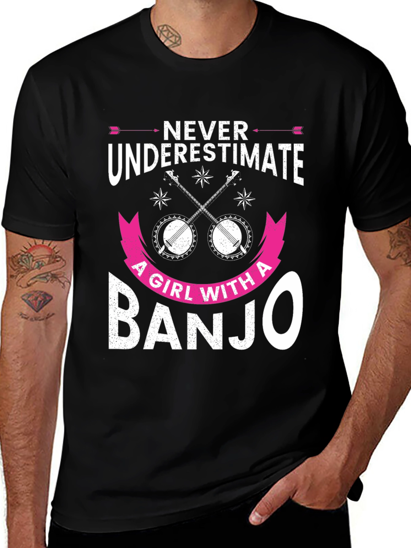 Never Underestimate Banjo Girl T-Shirt