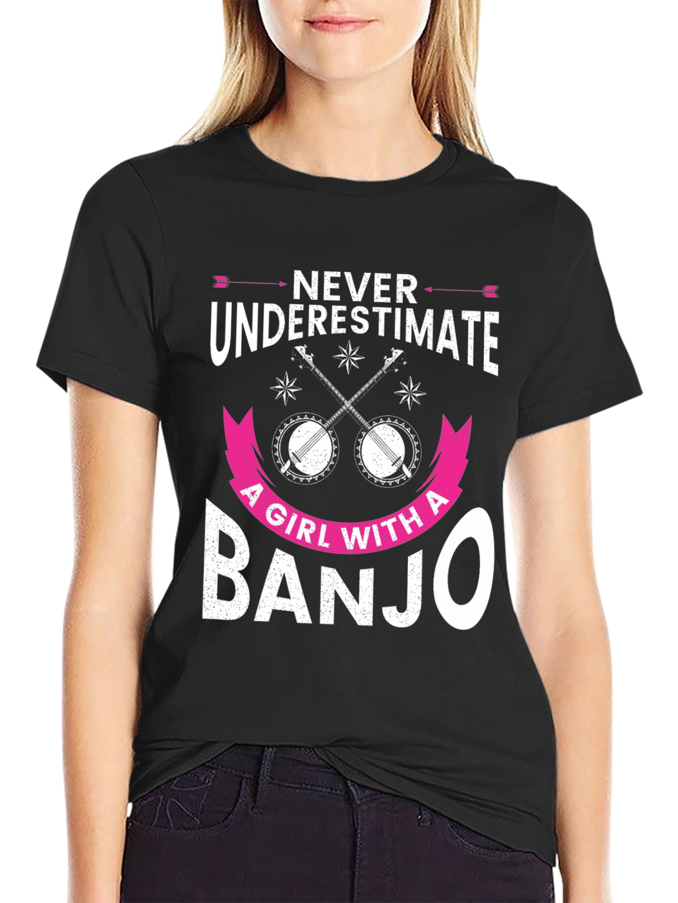 Never Underestimate Banjo Girl T-Shirt