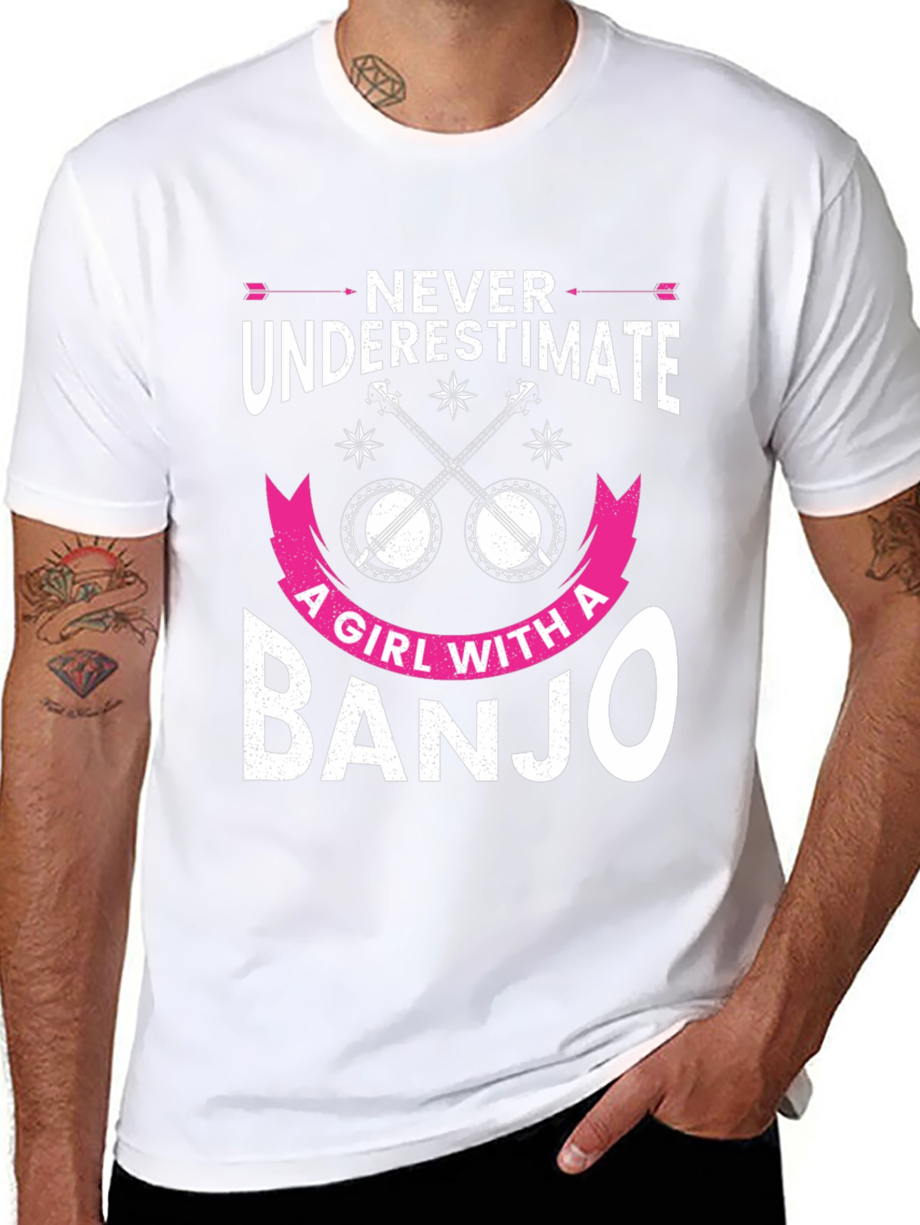 Never Underestimate Banjo Girl T-Shirt
