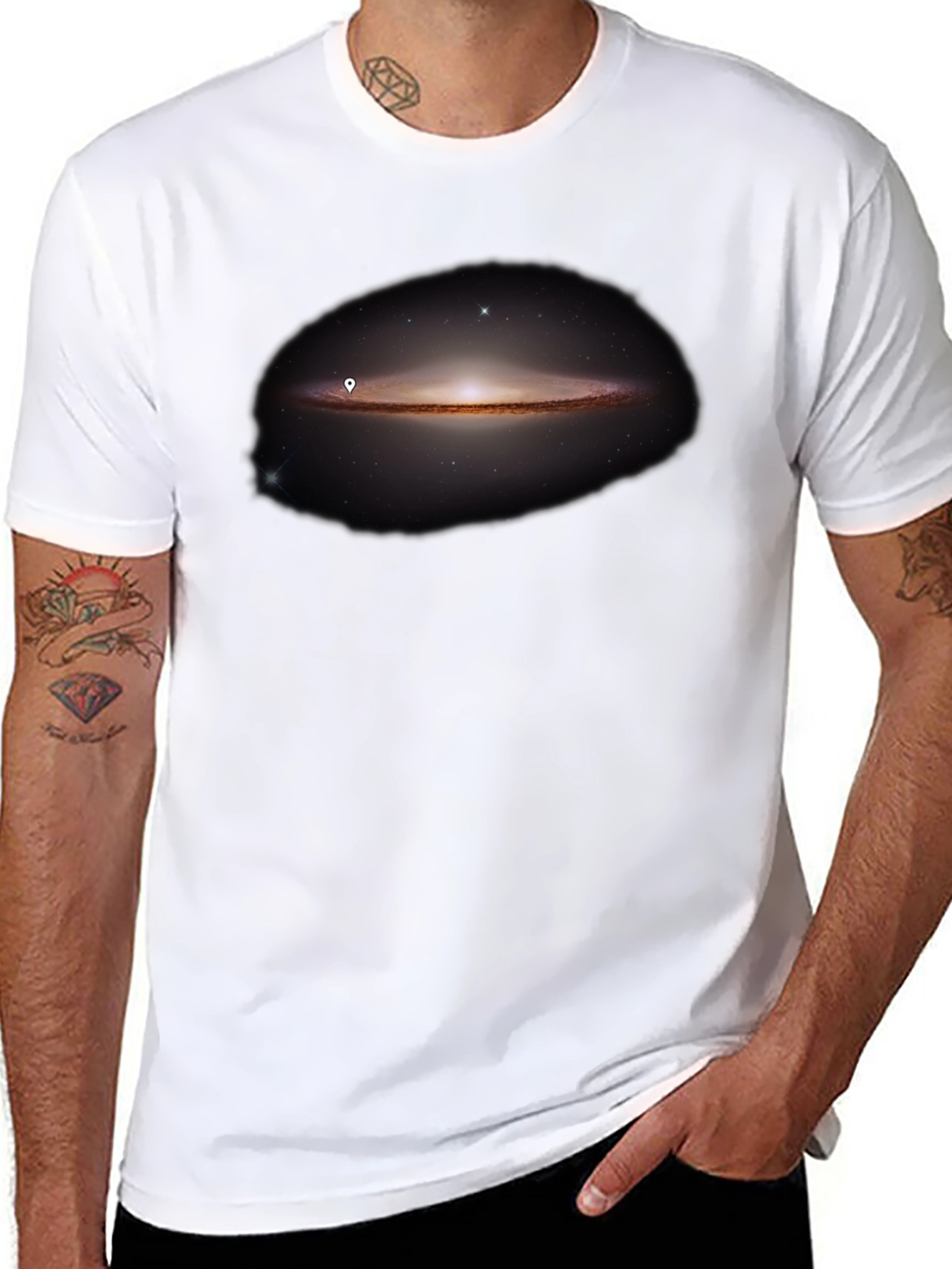 Galaxy Print Black T-Shirt