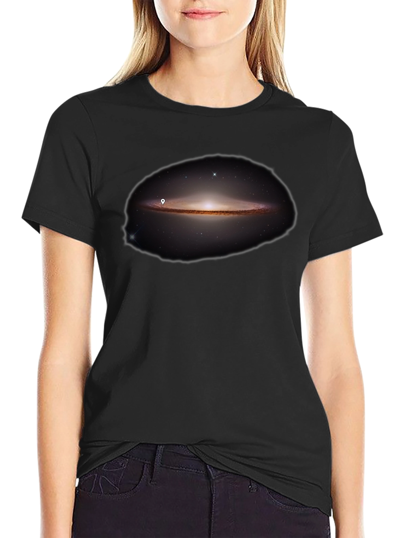 Galaxy Print Black T-Shirt